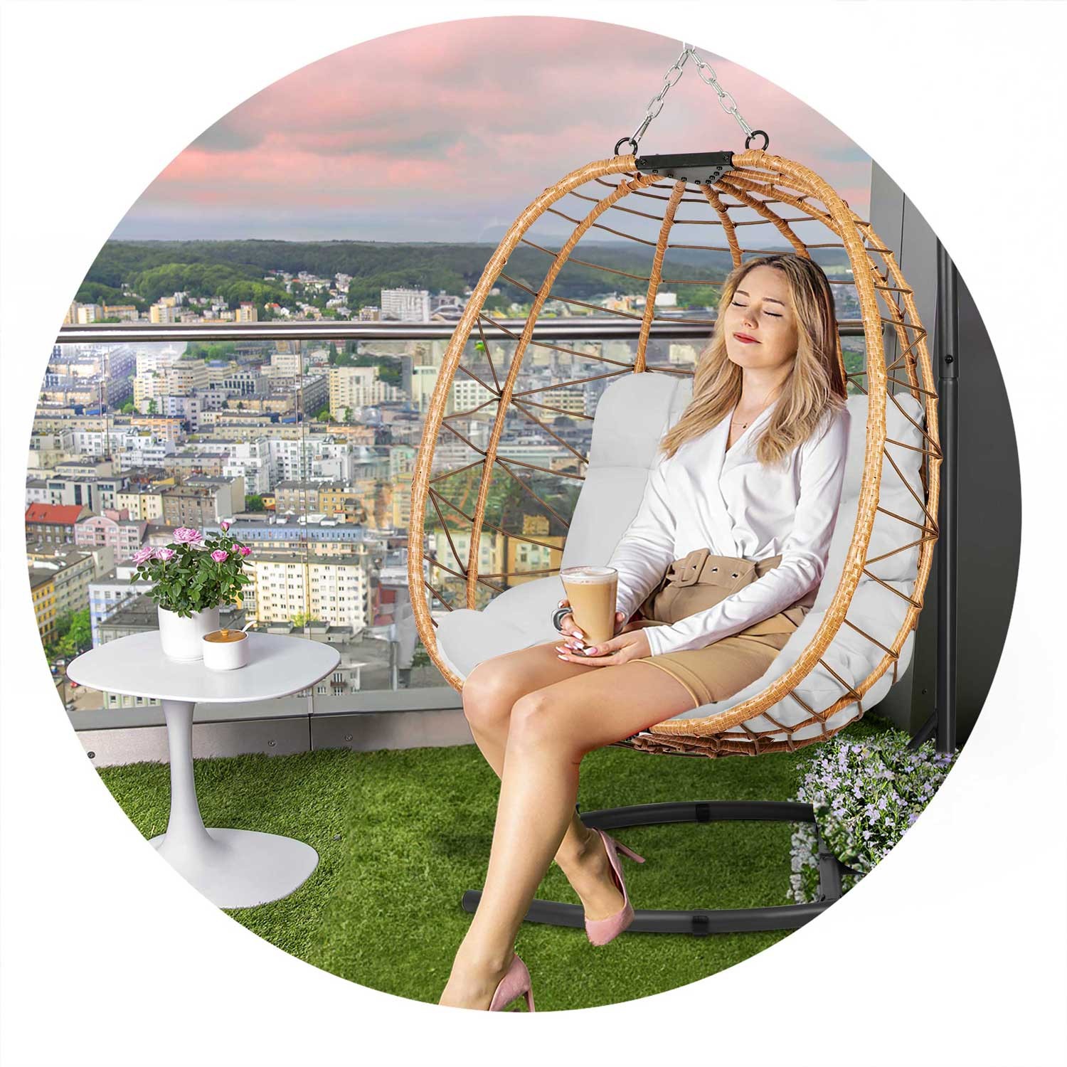 Tihuana pruun ripp-aiatool + Sofotel hallid padjad - Image 10