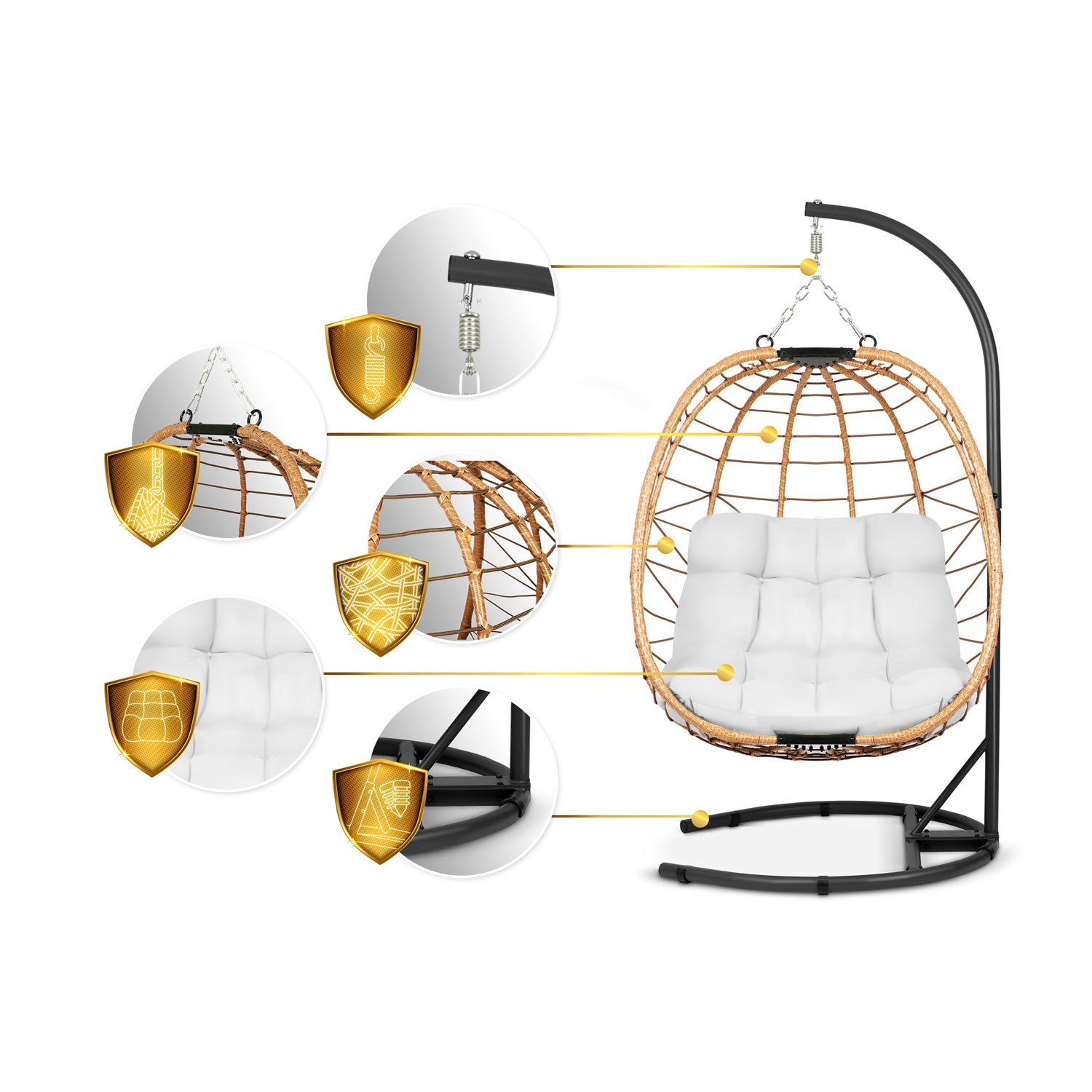 Tihuana pruun ripp-aiatool + Sofotel hallid padjad - Image 15