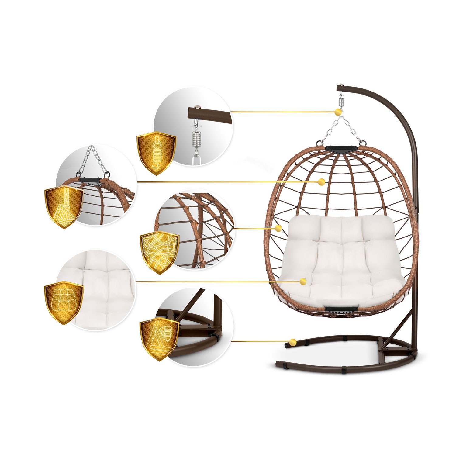 Tihuana pruun ripp-aiatool + helebeežid Sofotel padjad - Image 15