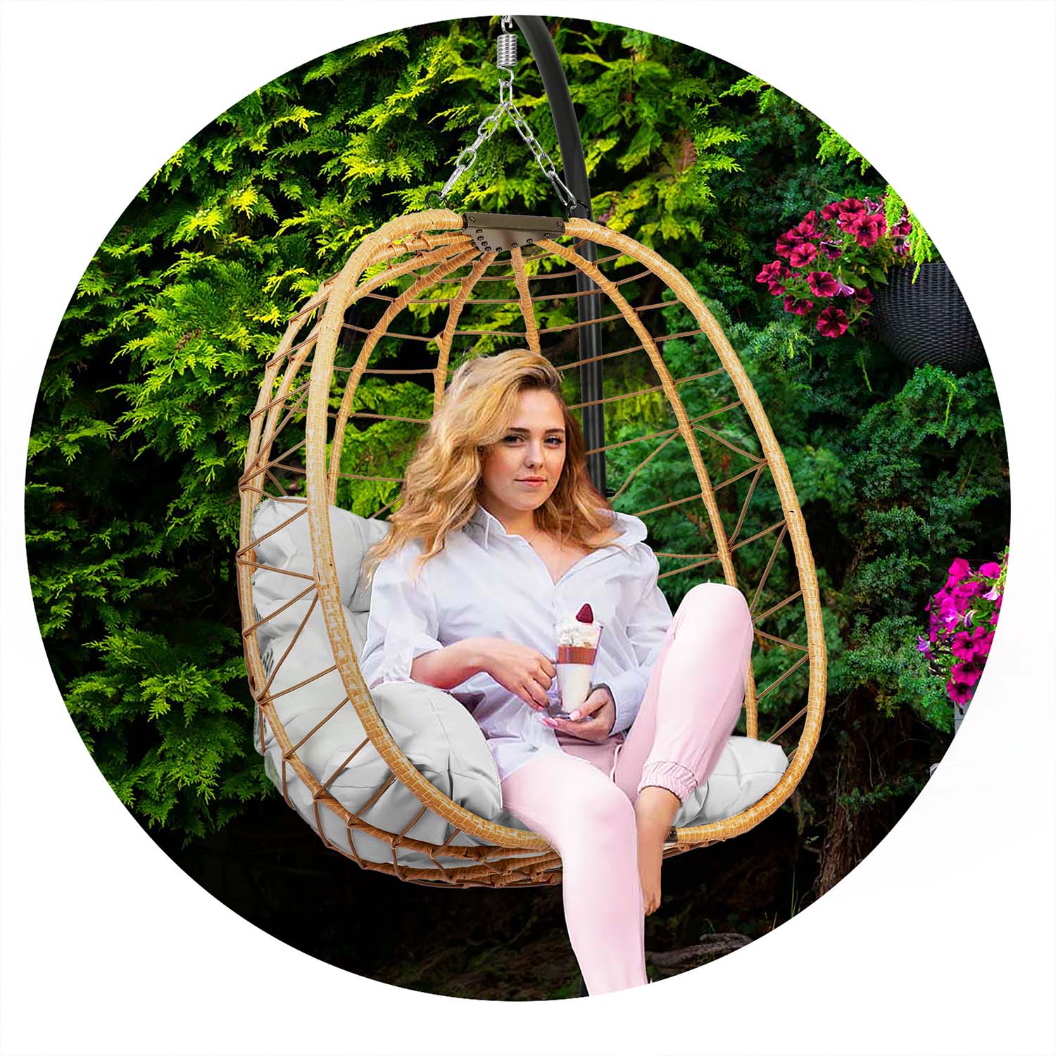 Tihuana pruun ripp-aiatool + Sofotel hallid padjad - Image 7