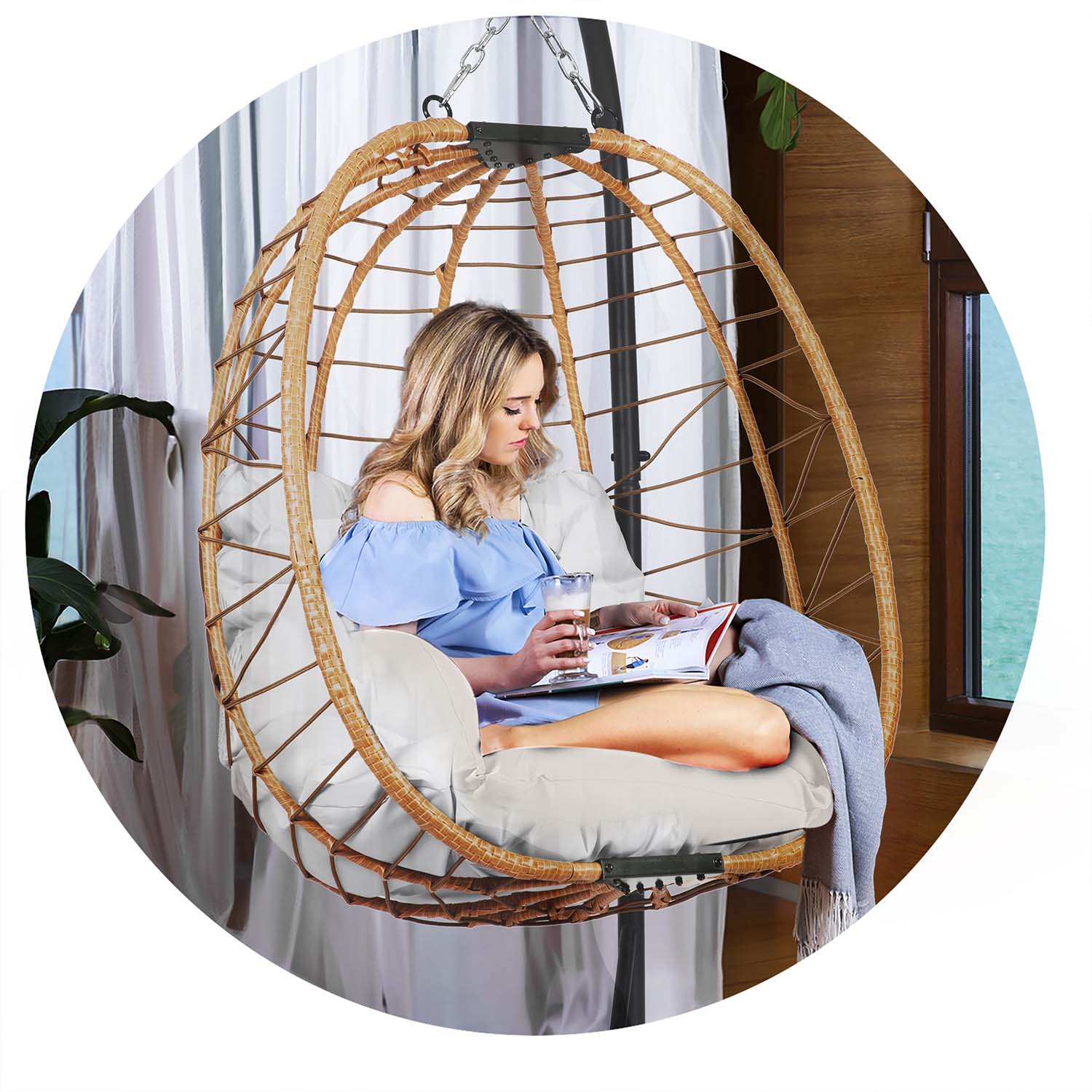 Tihuana pruun ripp-aiatool + Sofotel hallid padjad - Image 8