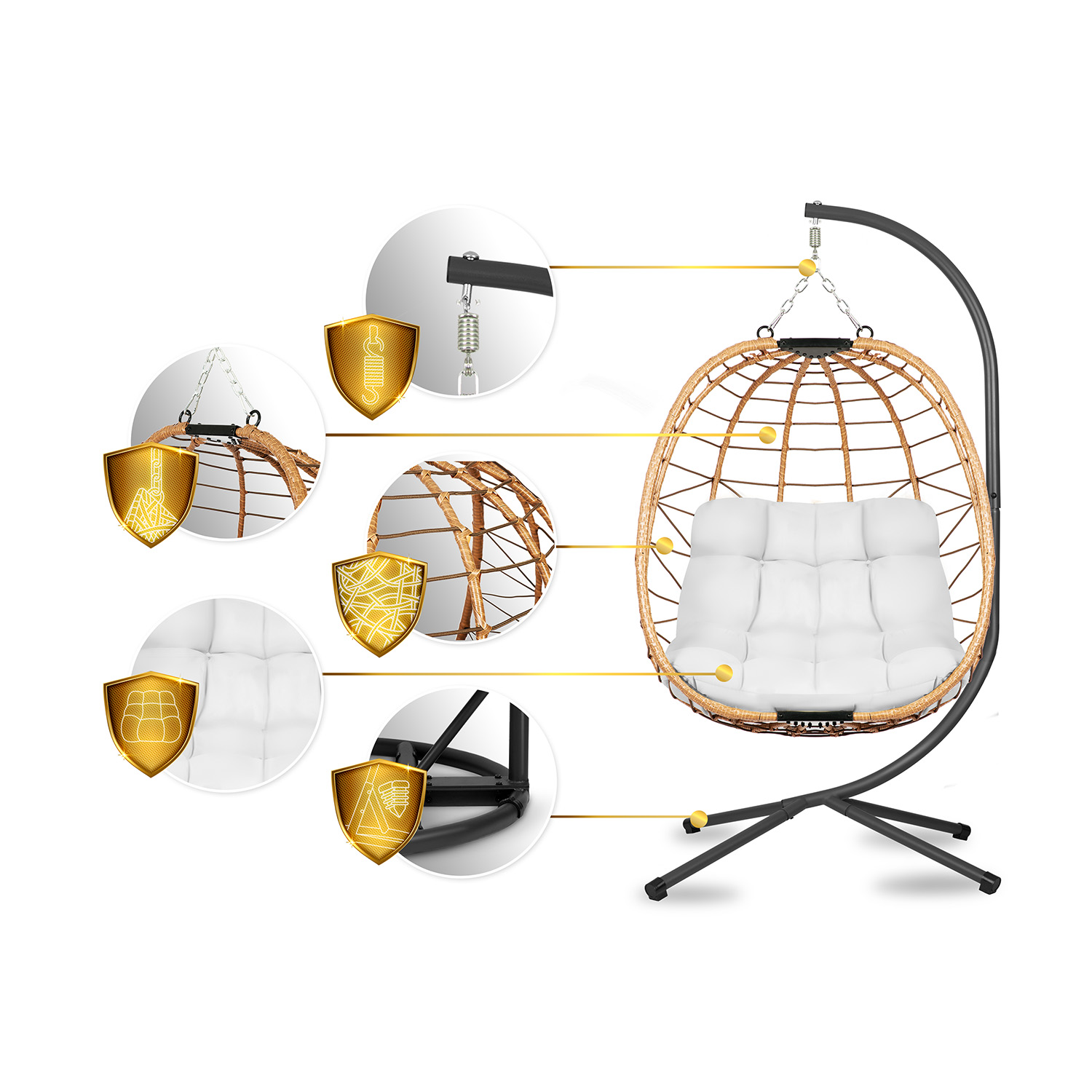 Tihuana pruun ripp-aiatool + Sofotel hallid padjad - Image 12