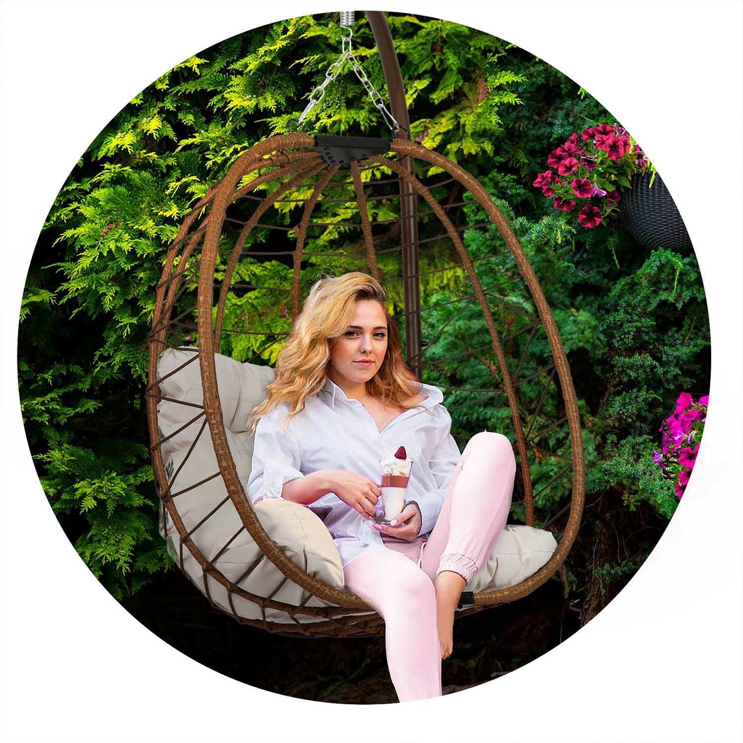 Tihuana pruun ripp-aiatool + helebeežid Sofotel padjad - Image 7