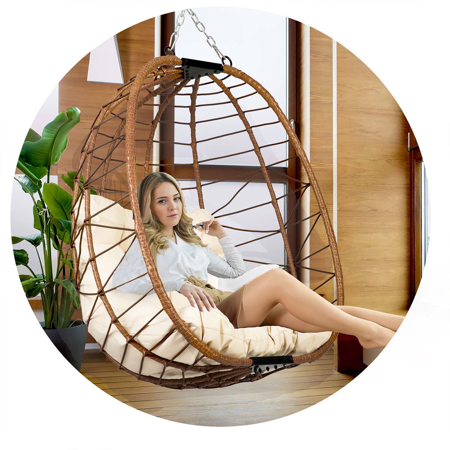 Tihuana pruun ripp-aiatool + helebeežid Sofotel padjad - Image 9