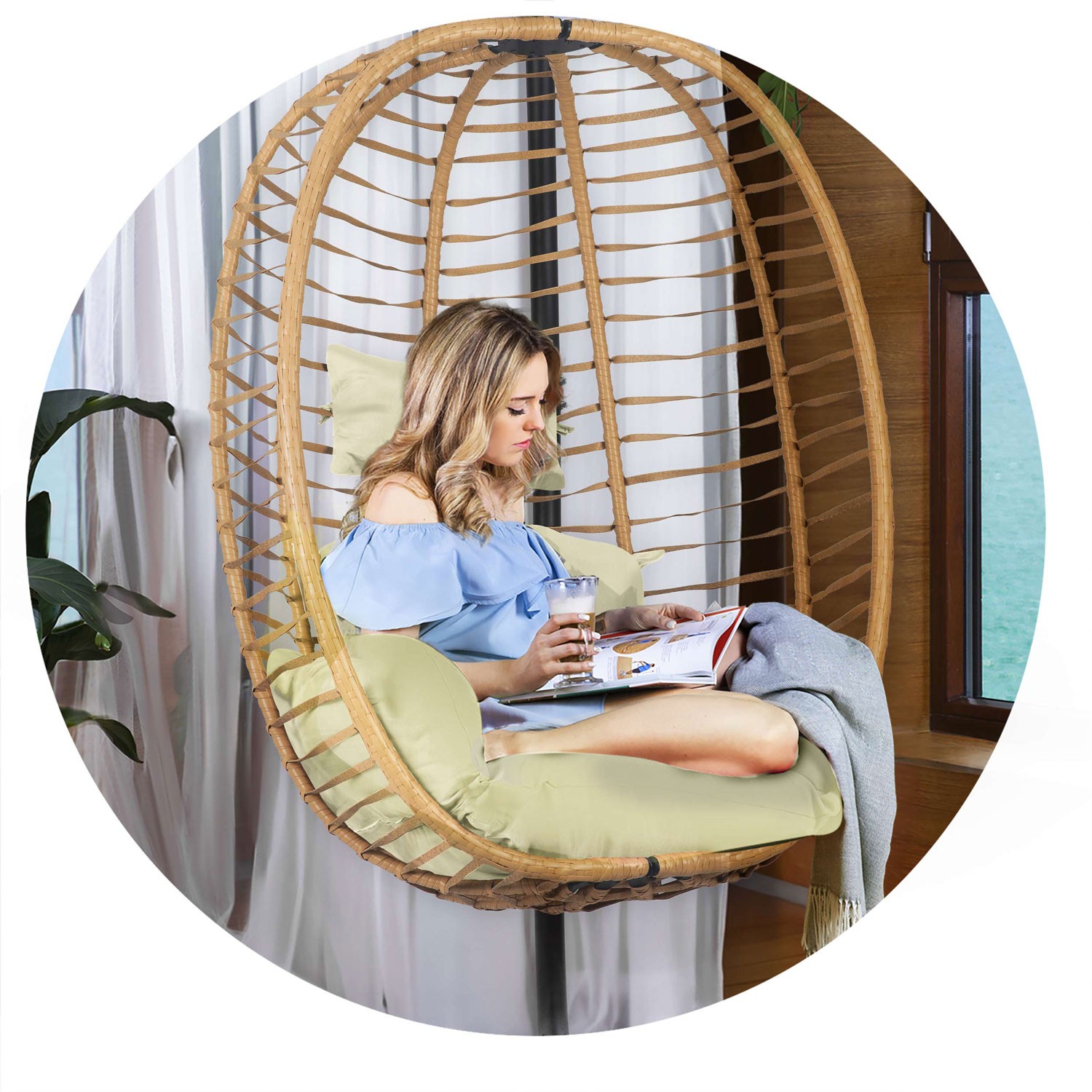 Toskana ripptool aias, must + beežid Sofotel padjad - Image 6