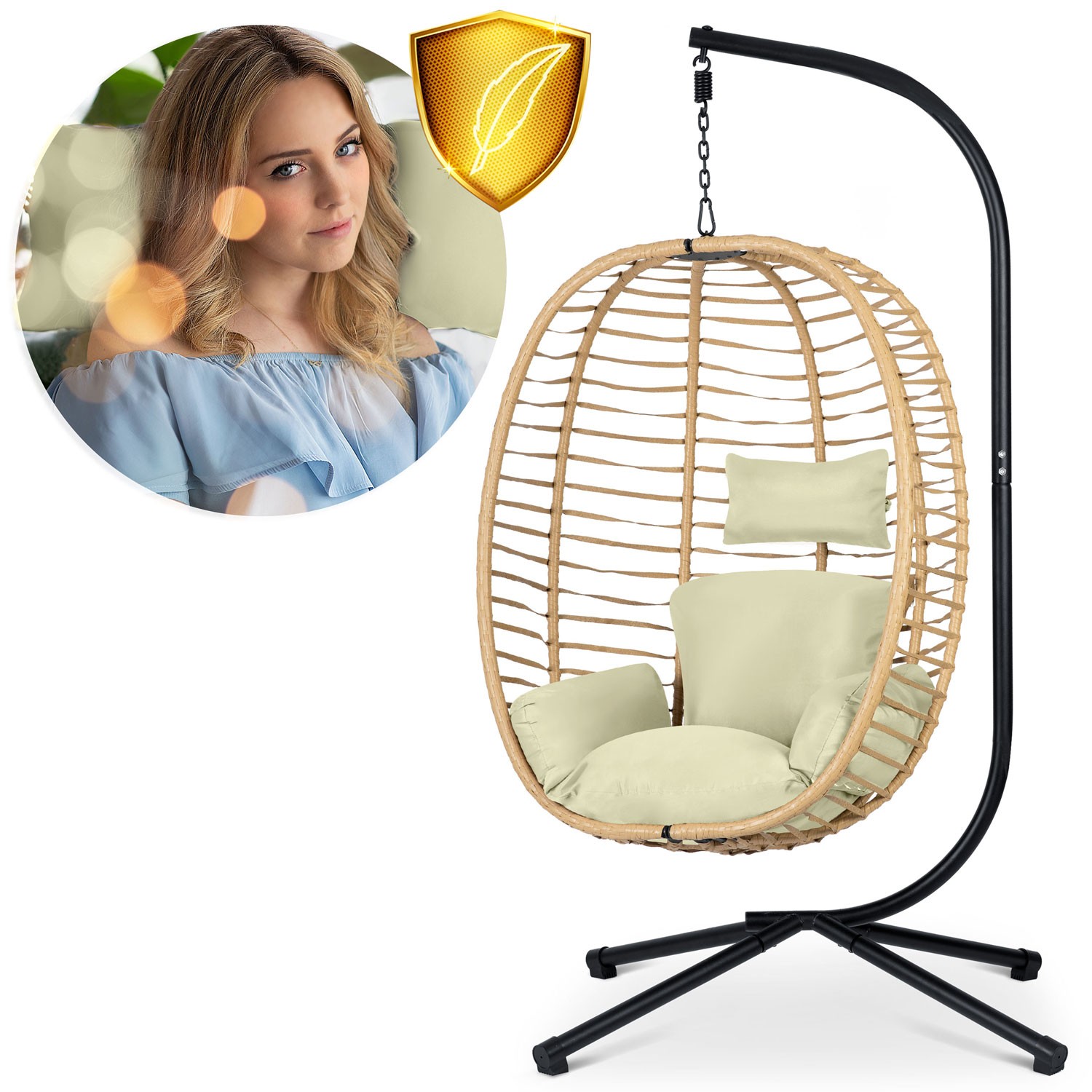 Toskana ripptool aias, must + beežid Sofotel padjad - Image 12