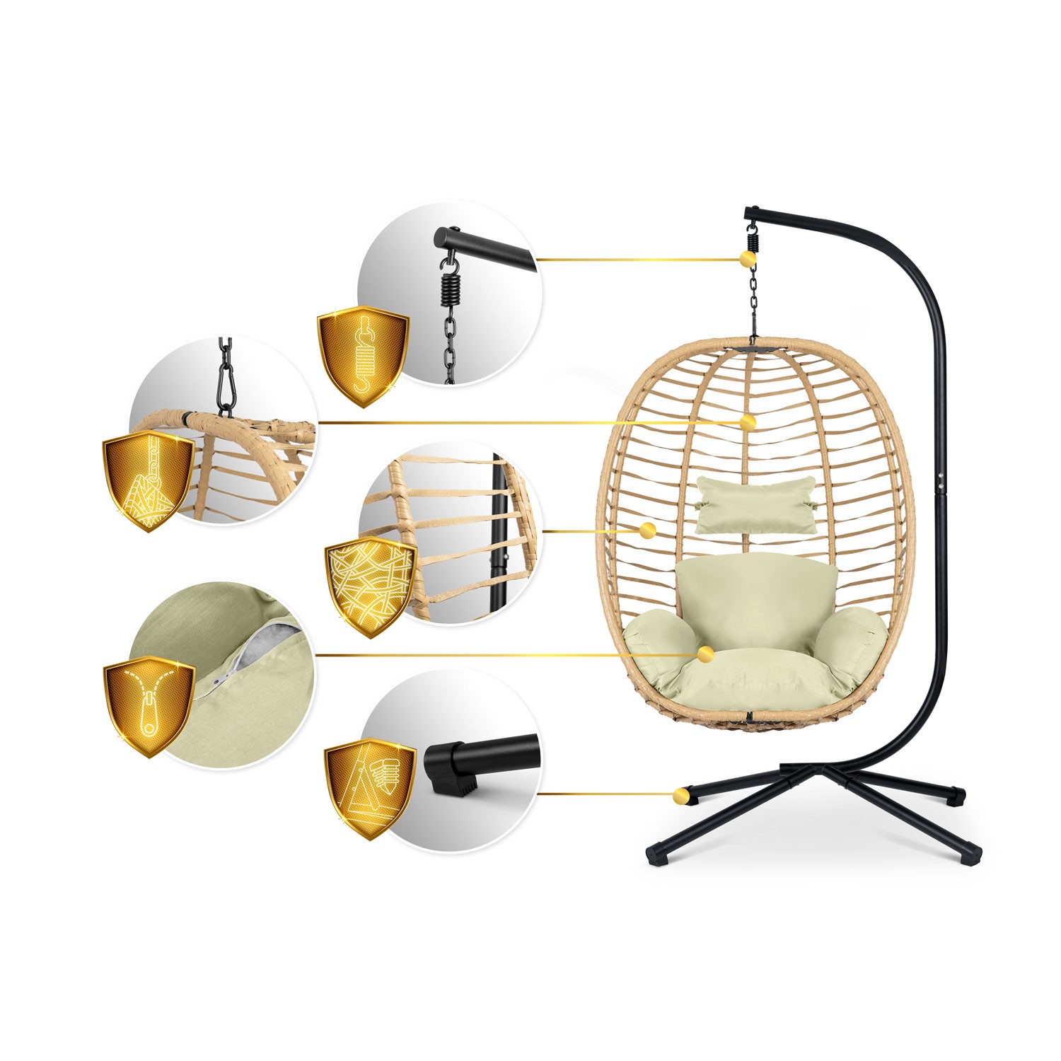 Toskana ripptool aias, must + beežid Sofotel padjad - Image 13