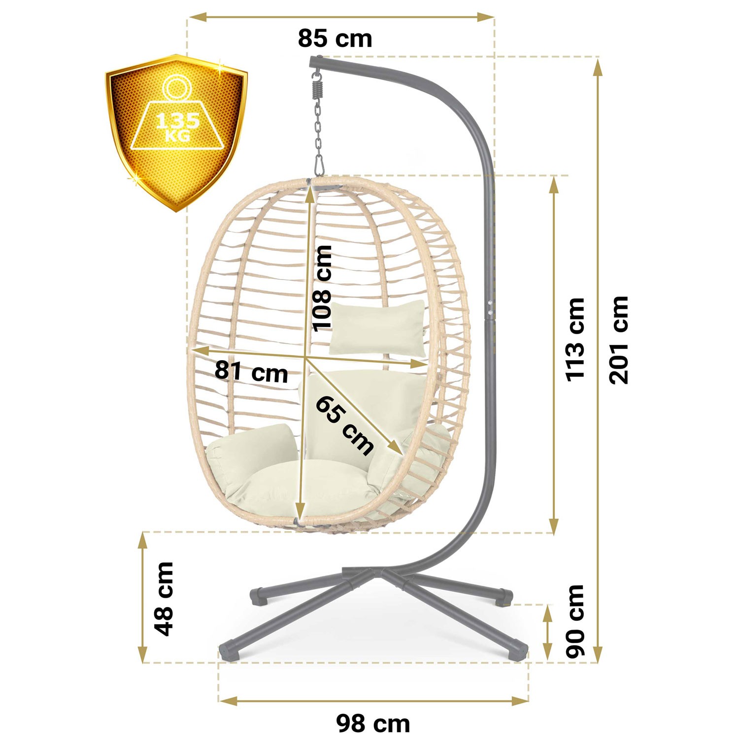Toskana ripptool aias, must + beežid Sofotel padjad - Image 9