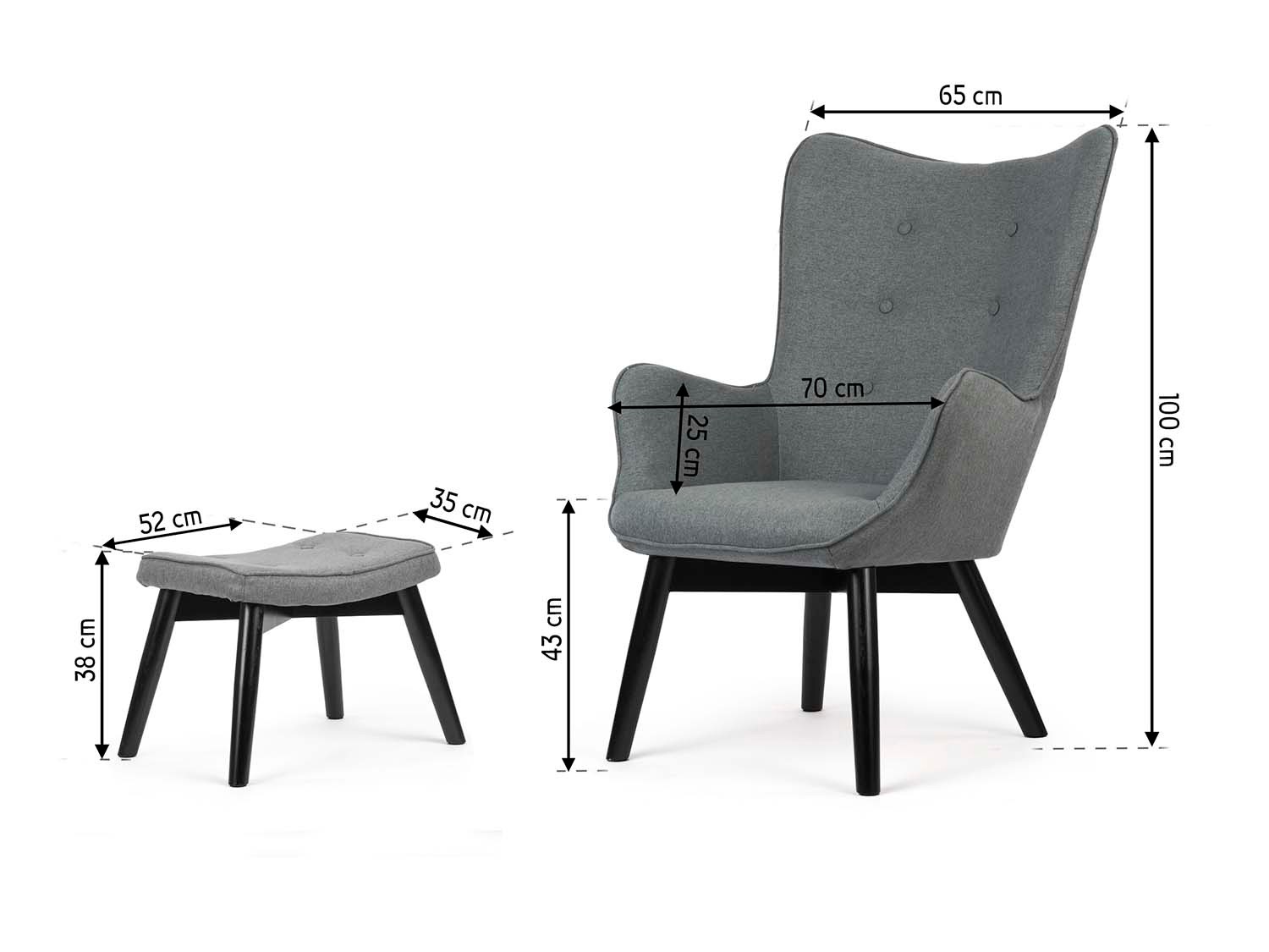 Norse tiivaga tugitool jalapingiga, hall - Image 10