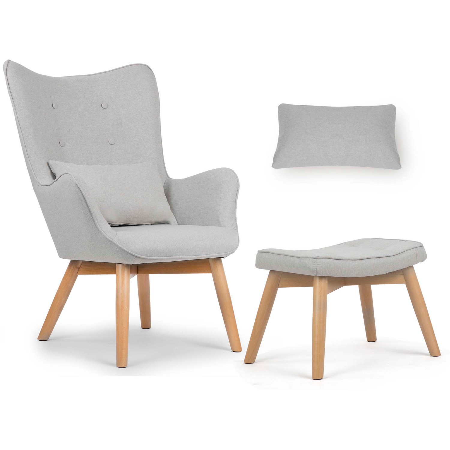 Norse tiibtooliga tugitool jalapingiga, helehall