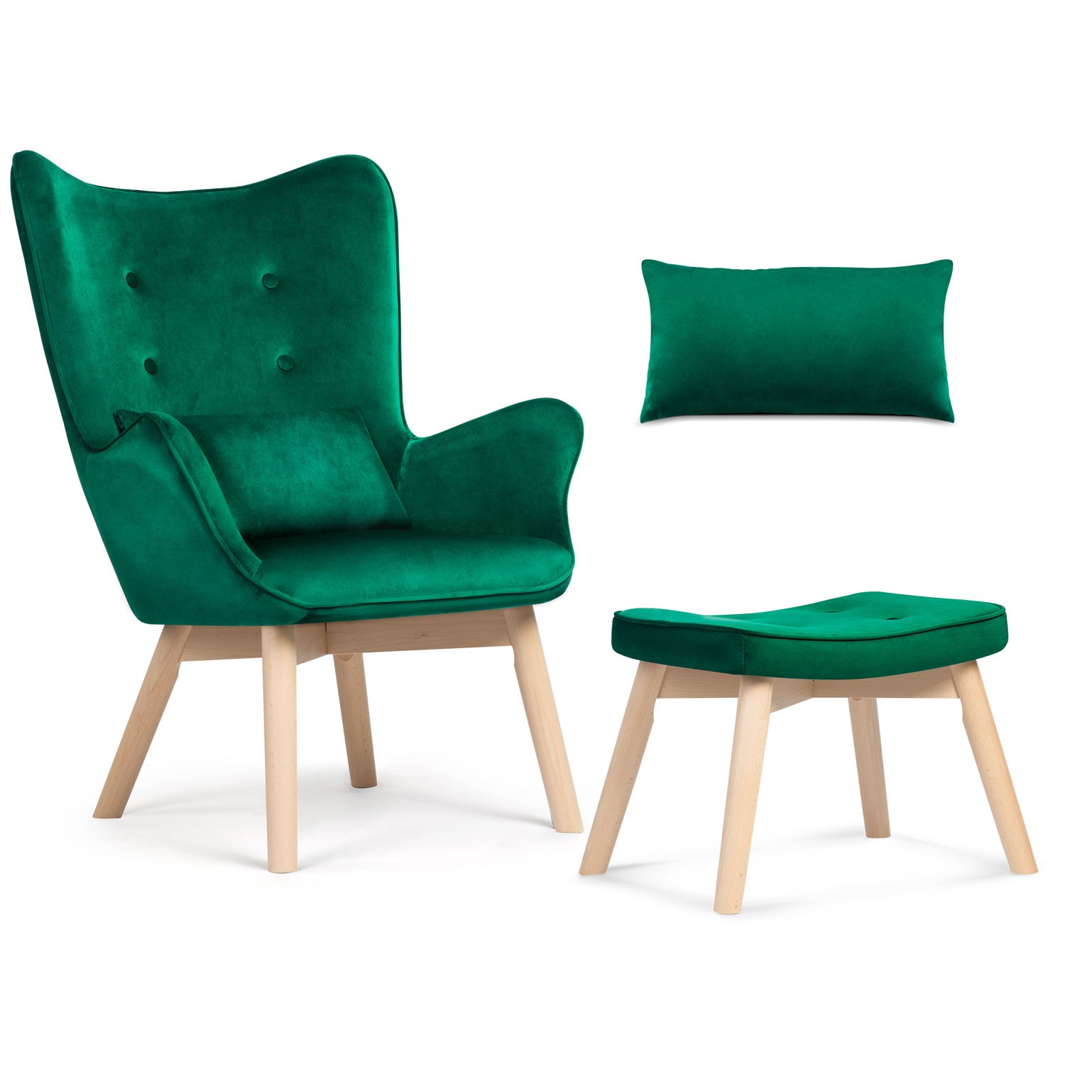 Sofotel Norse tiibadega tugitool jalapingiga, tumeroheline - Image 8