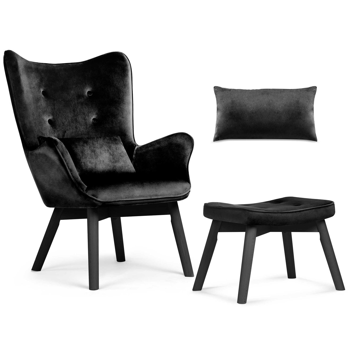 Sofotel Norse tiibadega tugitool jalapingiga, must - Image 8