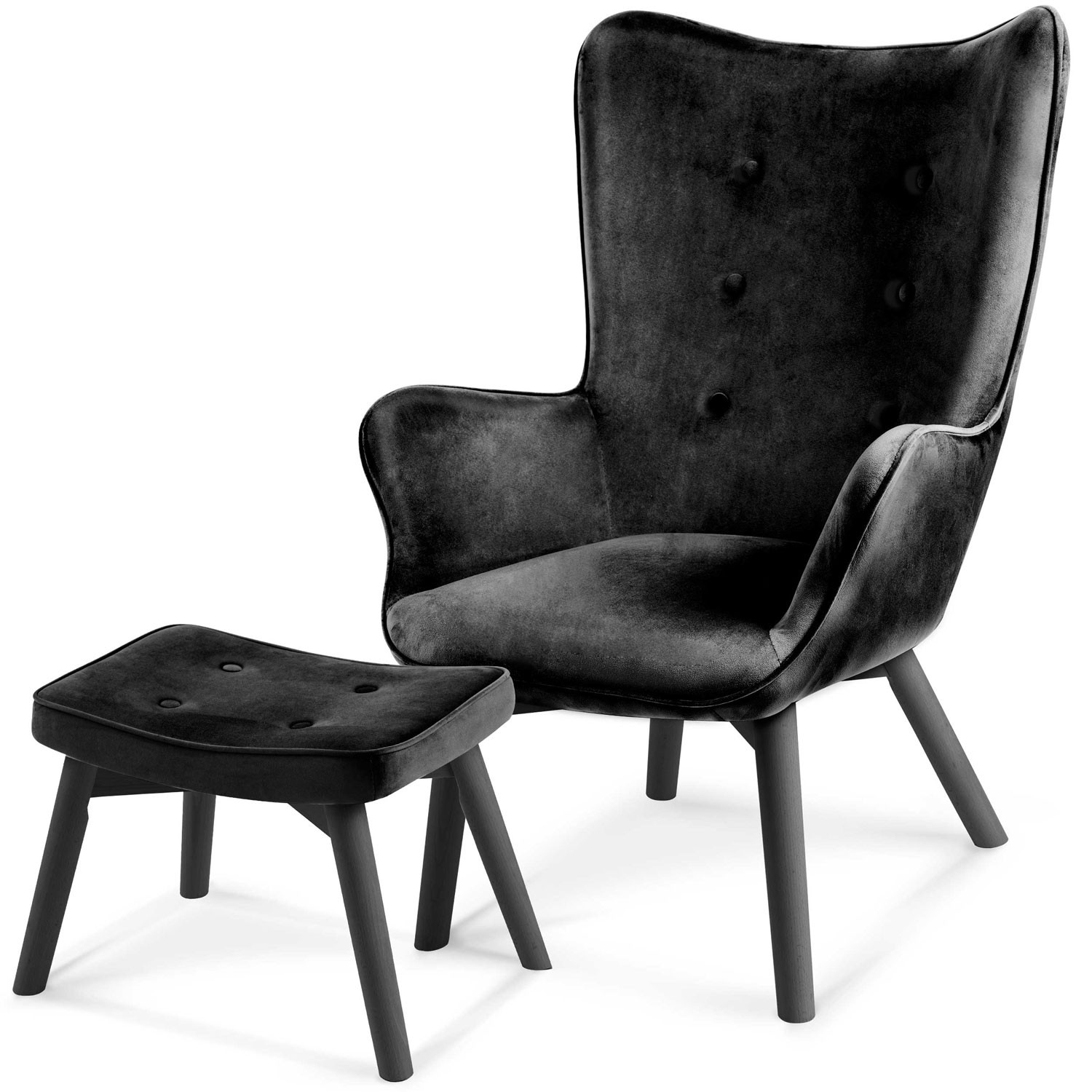 Sofotel Norse tiibadega tugitool jalapingiga, must - Image 9