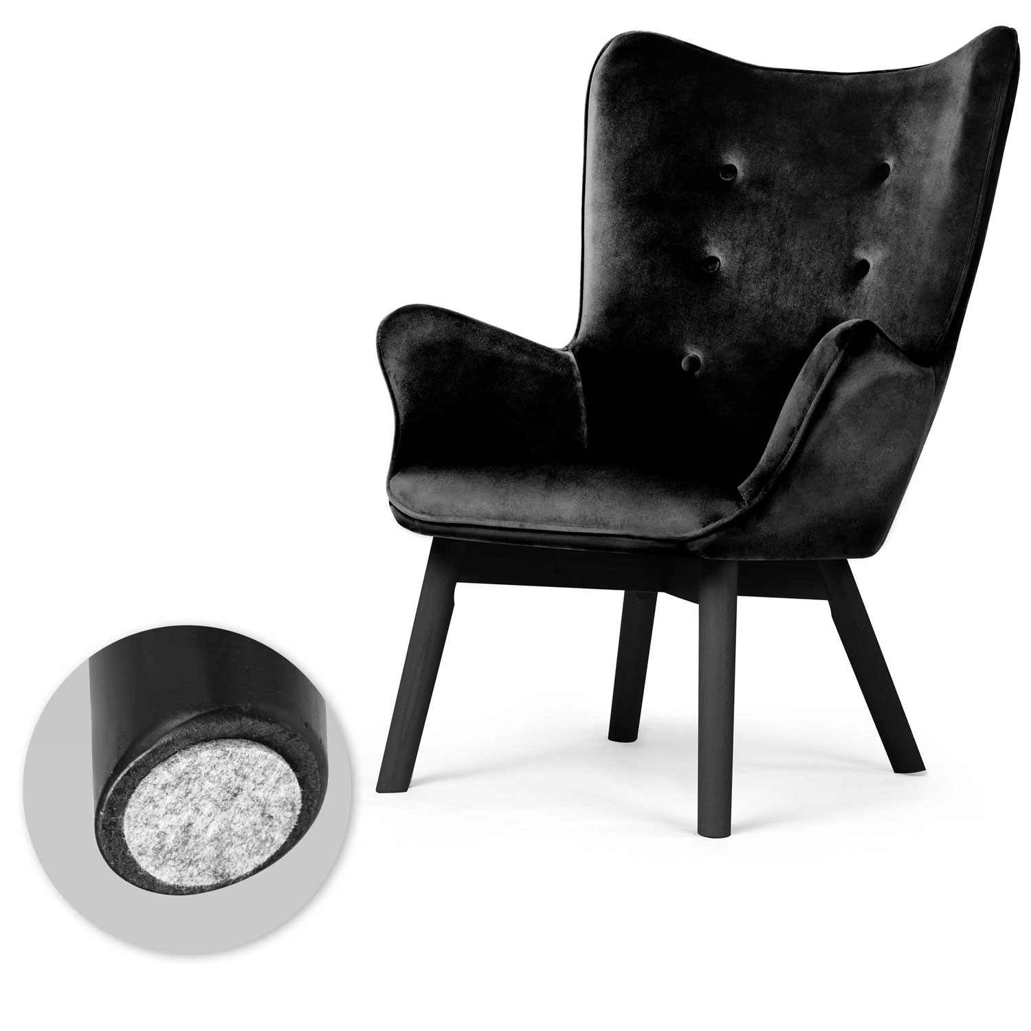 Sofotel Norse tiibadega tugitool jalapingiga, must - Image 10