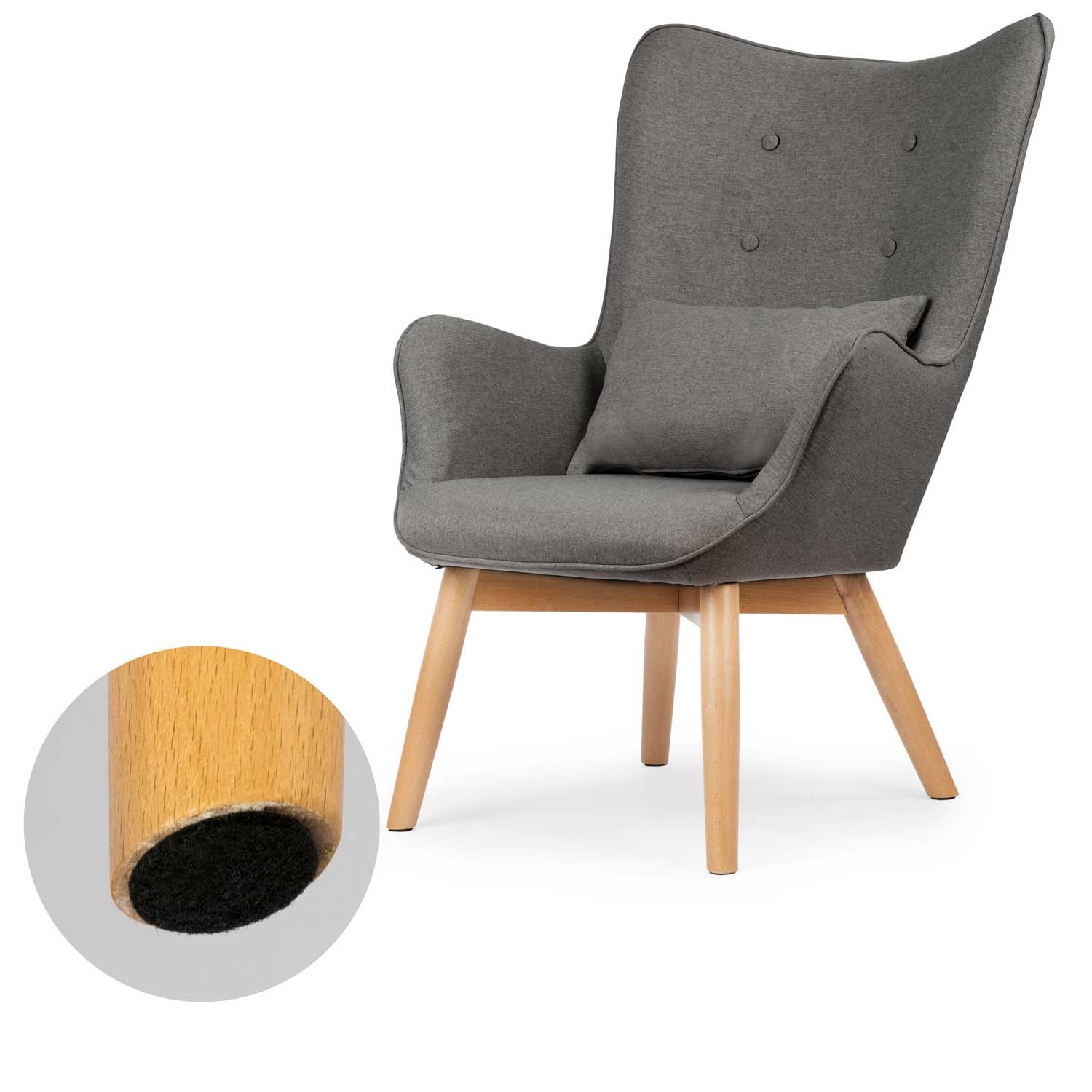 Sofotel Norse tiibadega tugitool jalapingiga, hall - Image 6