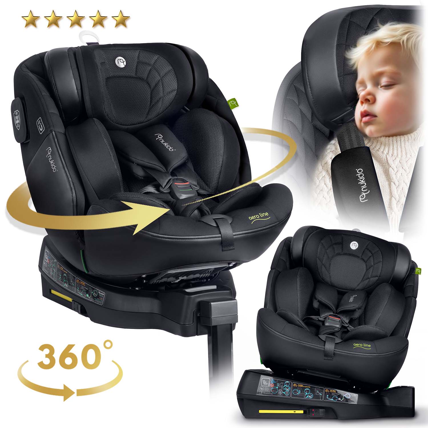 Nukido Aero Line must turvatool 0-36 kg ISOFIX-iga - Image 6
