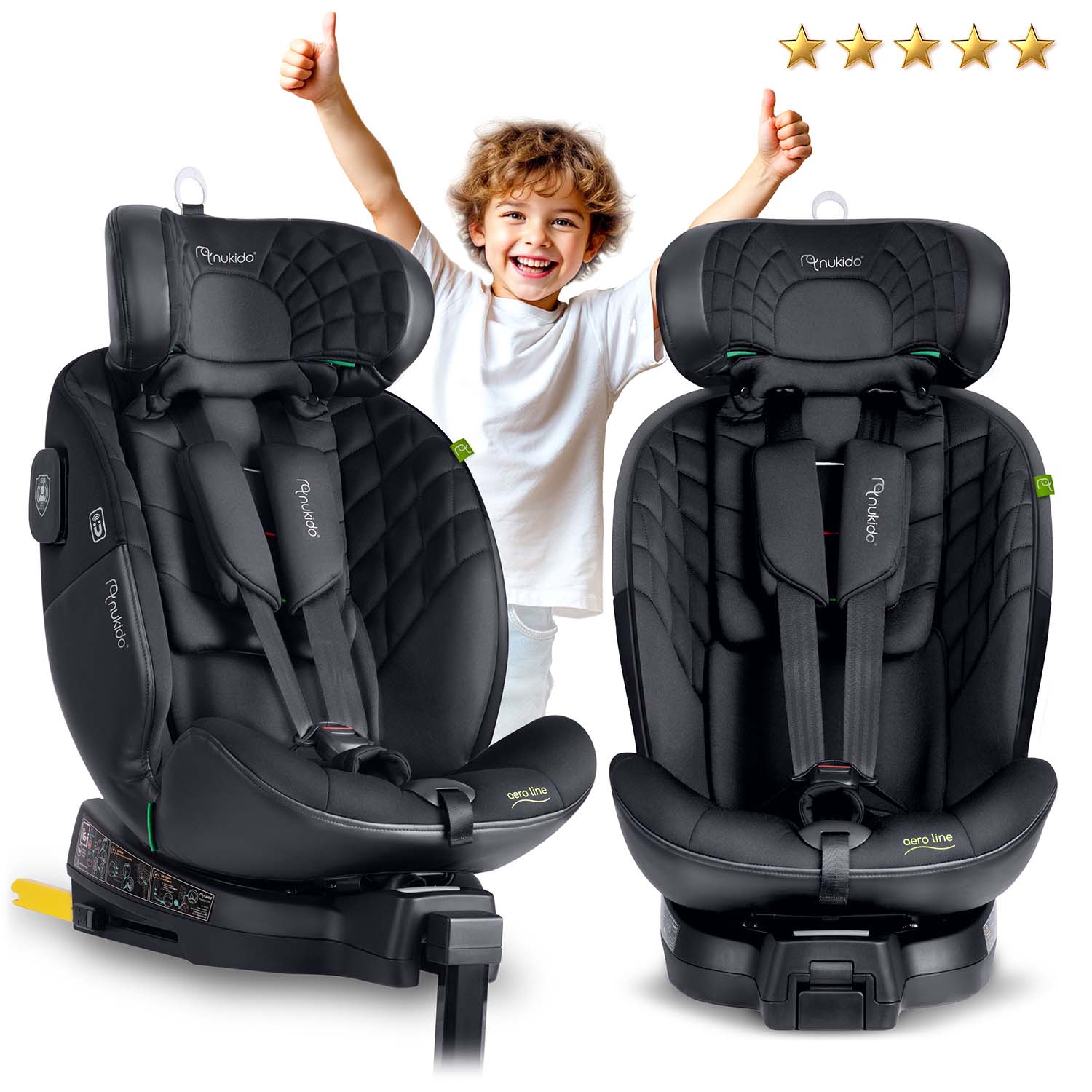 Nukido Aero Line must turvatool 0-36 kg ISOFIX-iga - Image 2