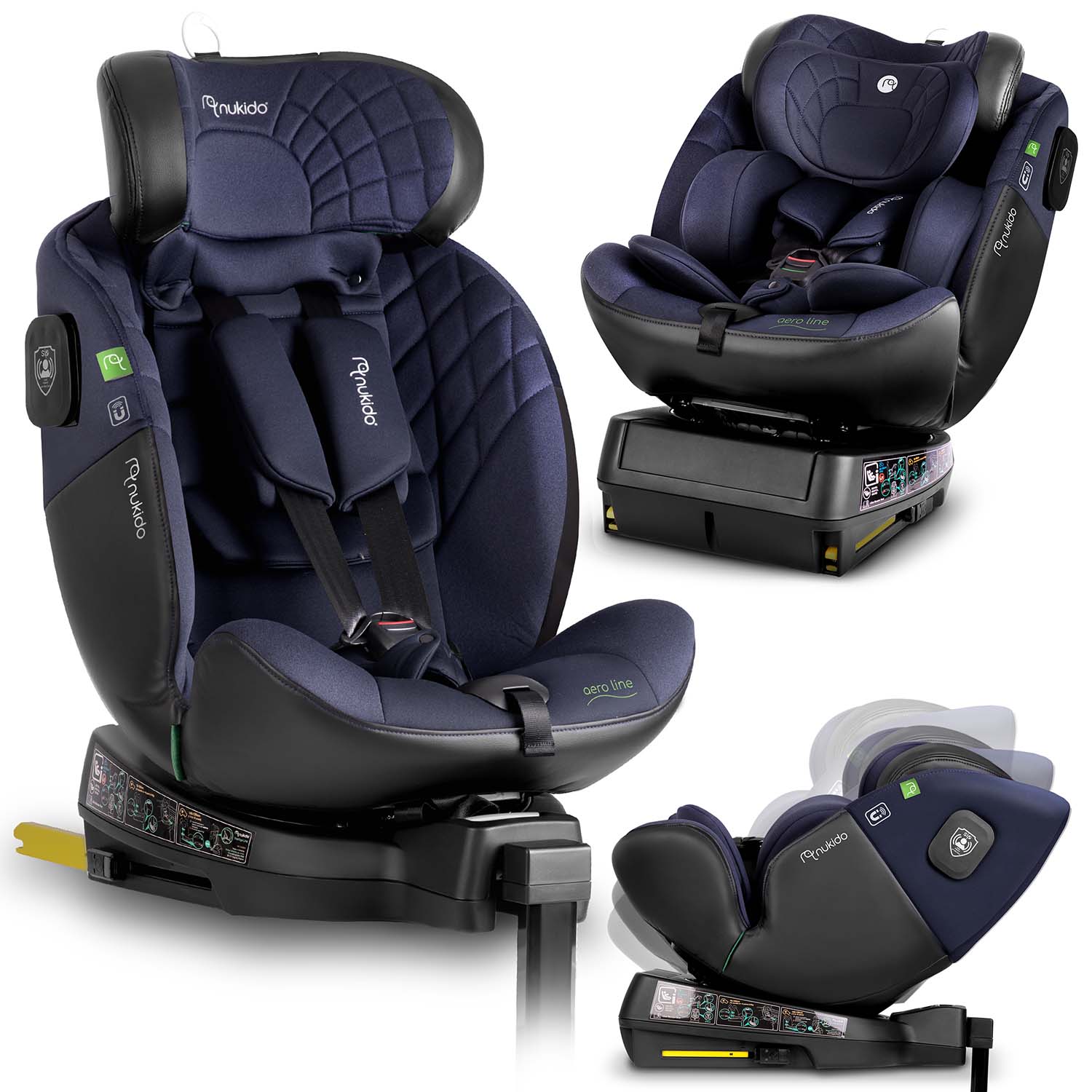 Nukido Aero Line turvatool must/tumesinine 0-36 kg ISOFIX
