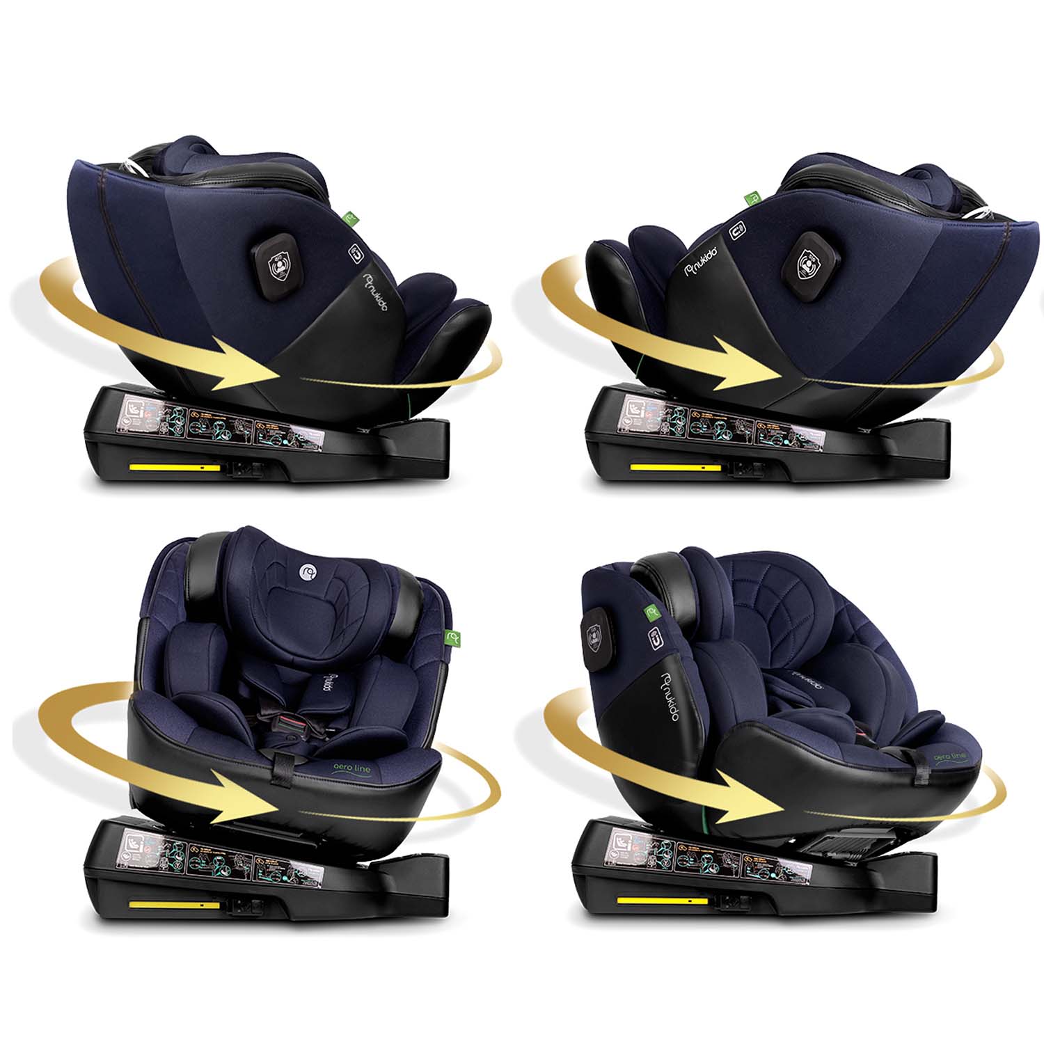 Nukido Aero Line turvatool must/tumesinine 0-36 kg ISOFIX - Image 3