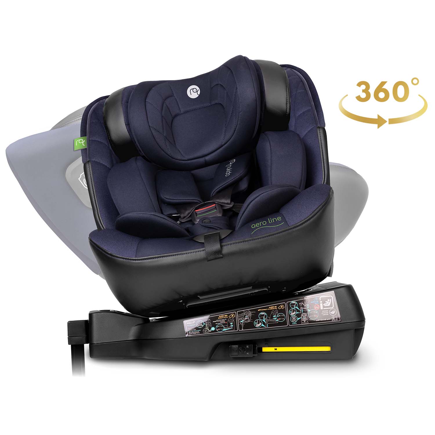 Nukido Aero Line turvatool must/tumesinine 0-36 kg ISOFIX - Image 5