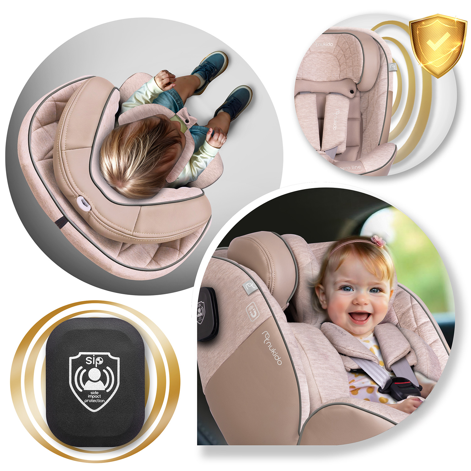Nukido Aero Line beež turvatool 0-36 kg ISOFIX-iga - Image 9