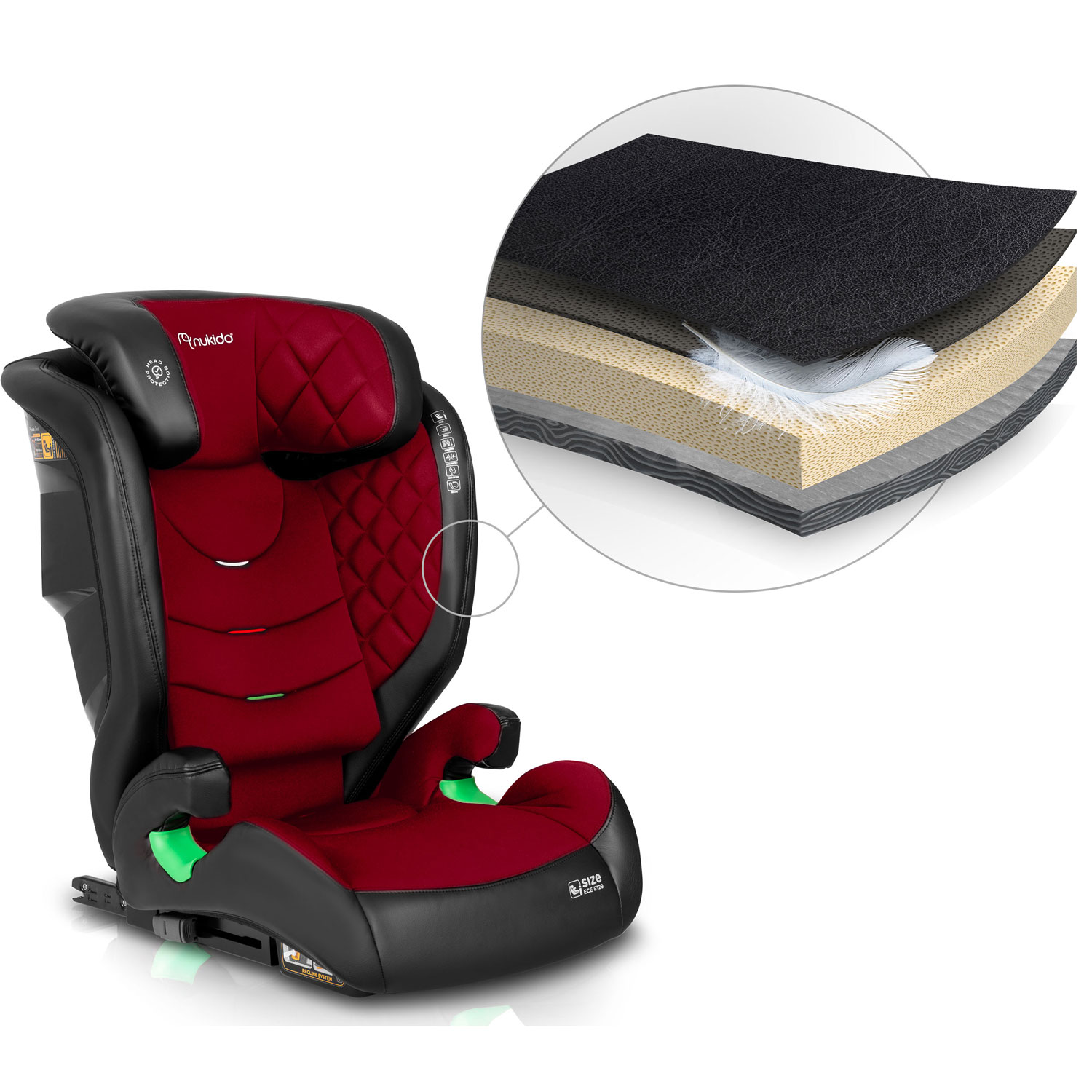 Nukido Louis turvatool must ja punane 15-36 kg ISOFIX - Image 13