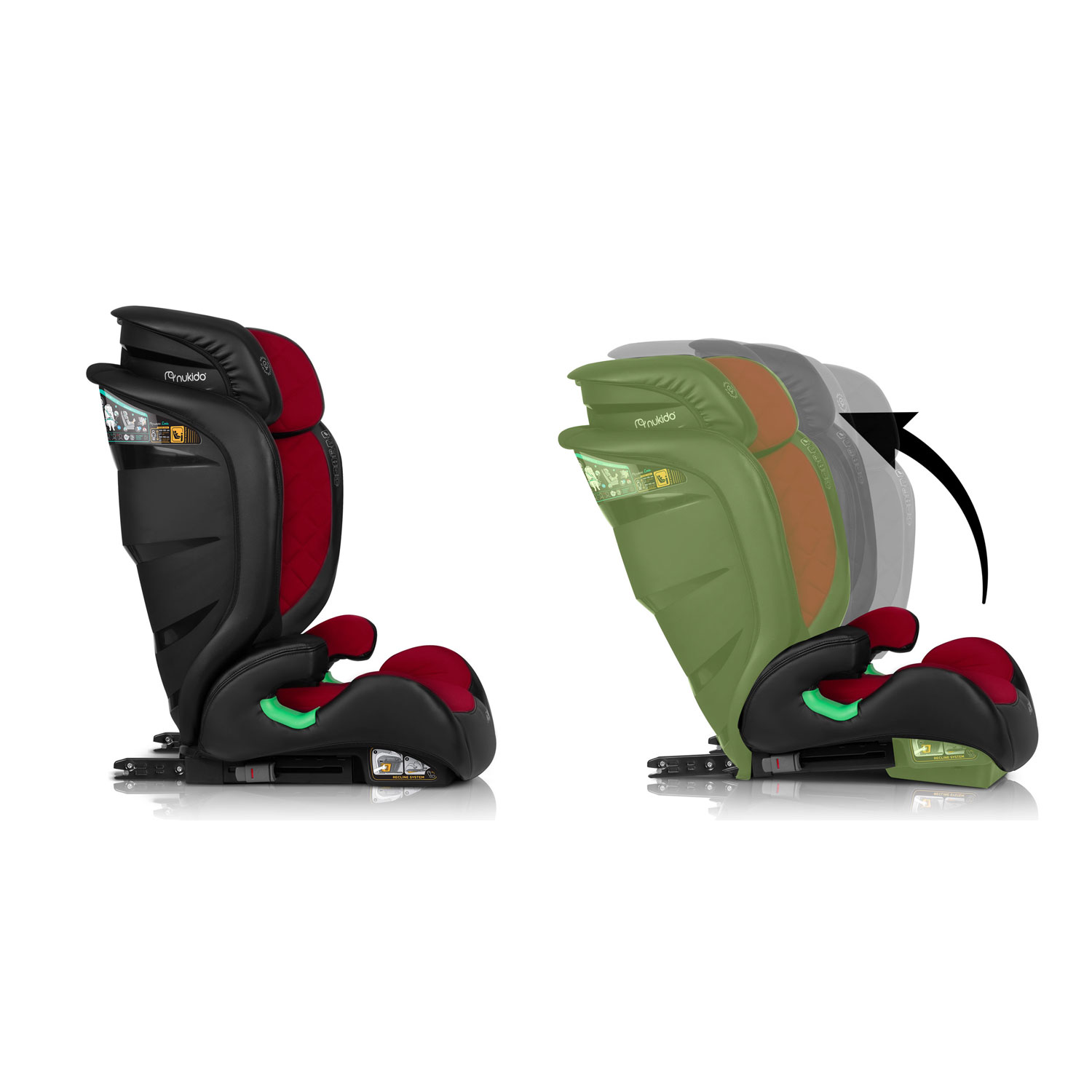 Nukido Louis turvatool must ja punane 15-36 kg ISOFIX - Image 14