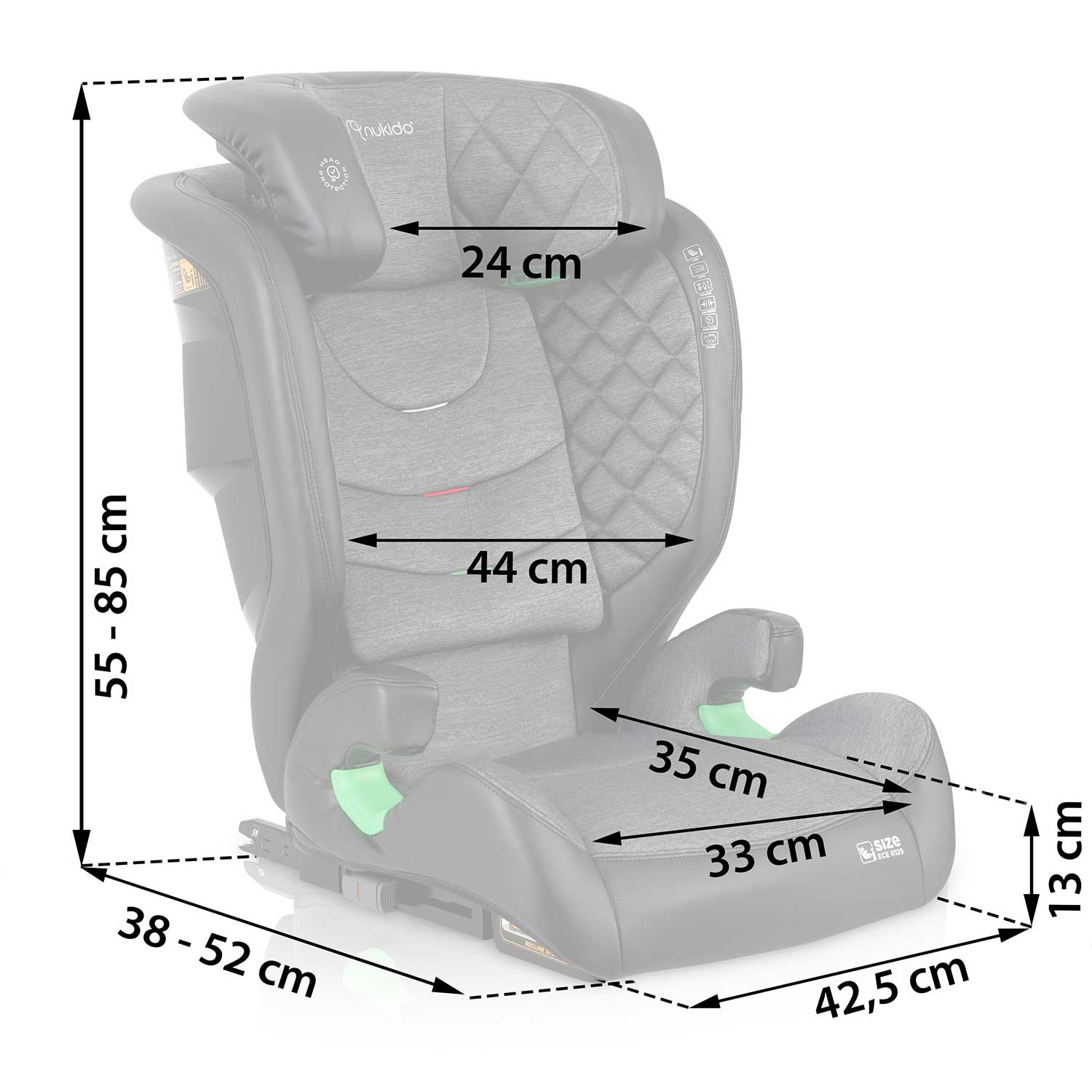 Nukido Louis turvatool must/hall 15-36 kg ISOFIX-iga - Image 8