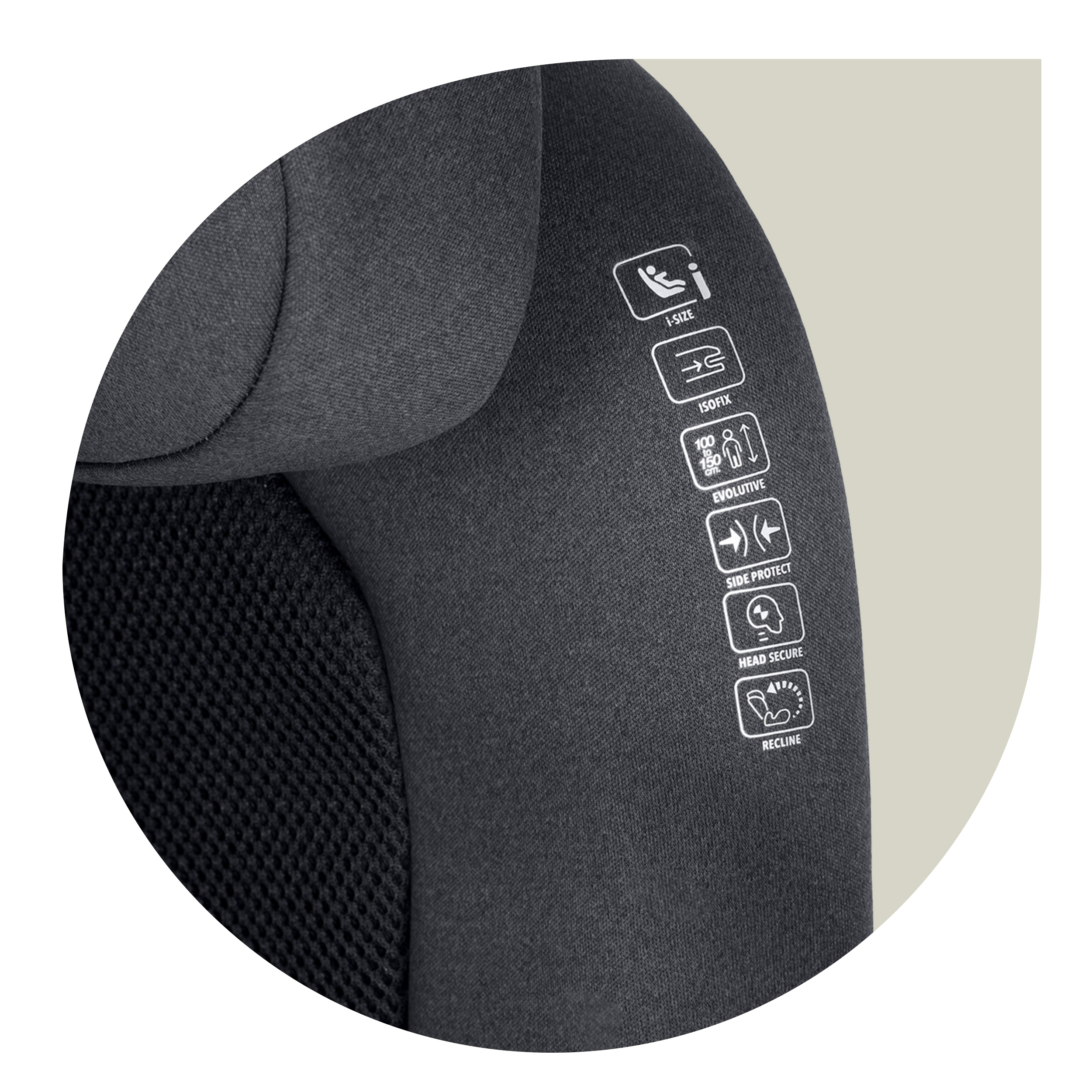 Nukido Louis pehme turvatool hall 15-36 kg ISOFIX - Image 9