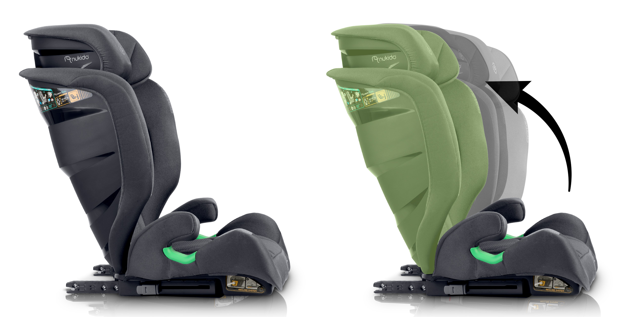 Nukido Louis pehme turvatool hall 15-36 kg ISOFIX - Image 13