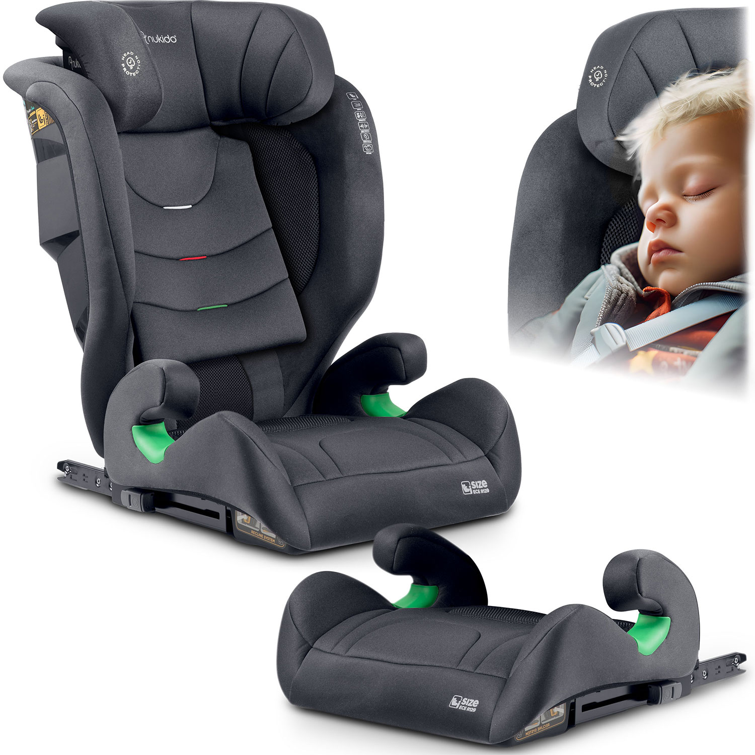 Nukido Louis pehme turvatool hall 15-36 kg ISOFIX