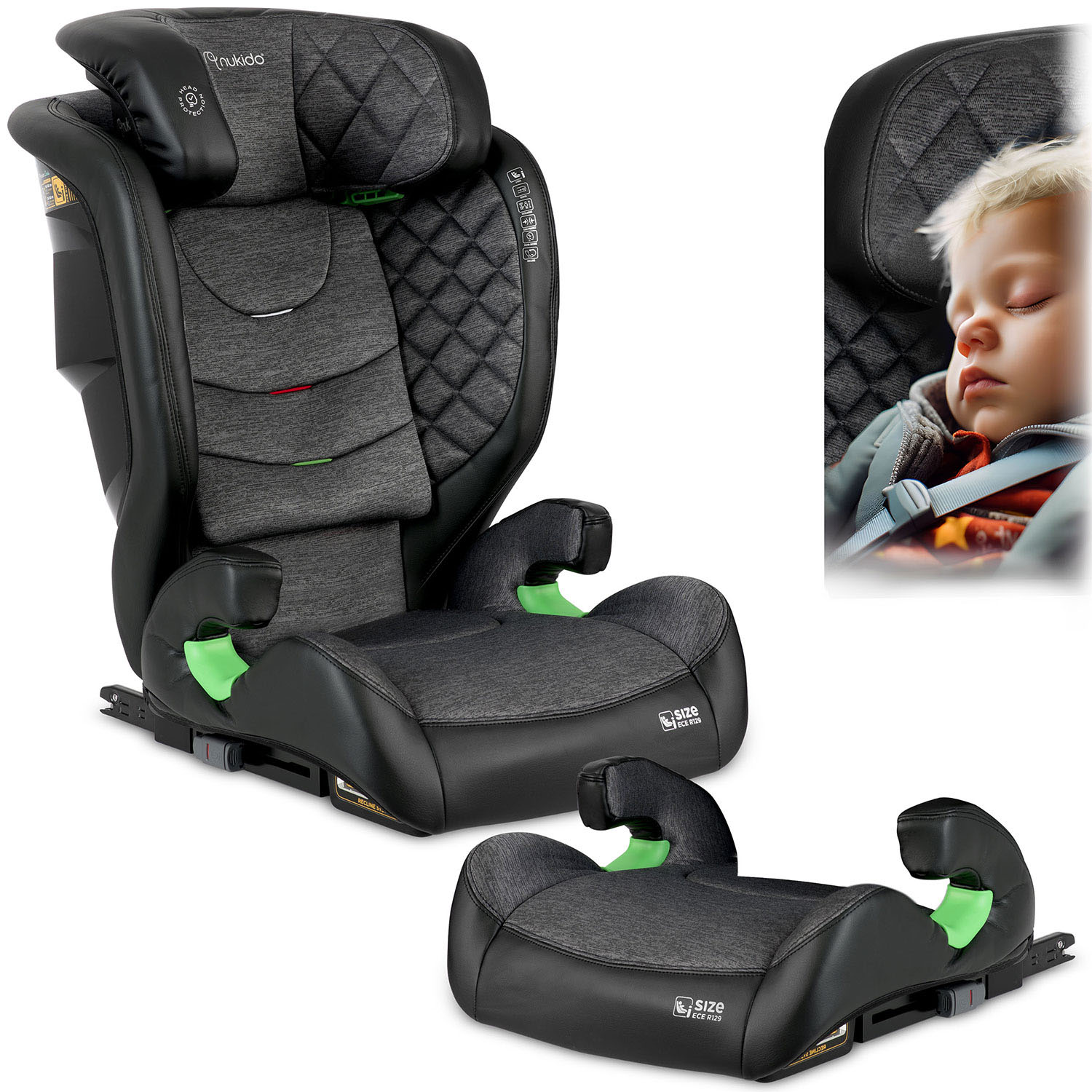 Nukido Louis turvatool must/hall 15-36 kg ISOFIX-iga