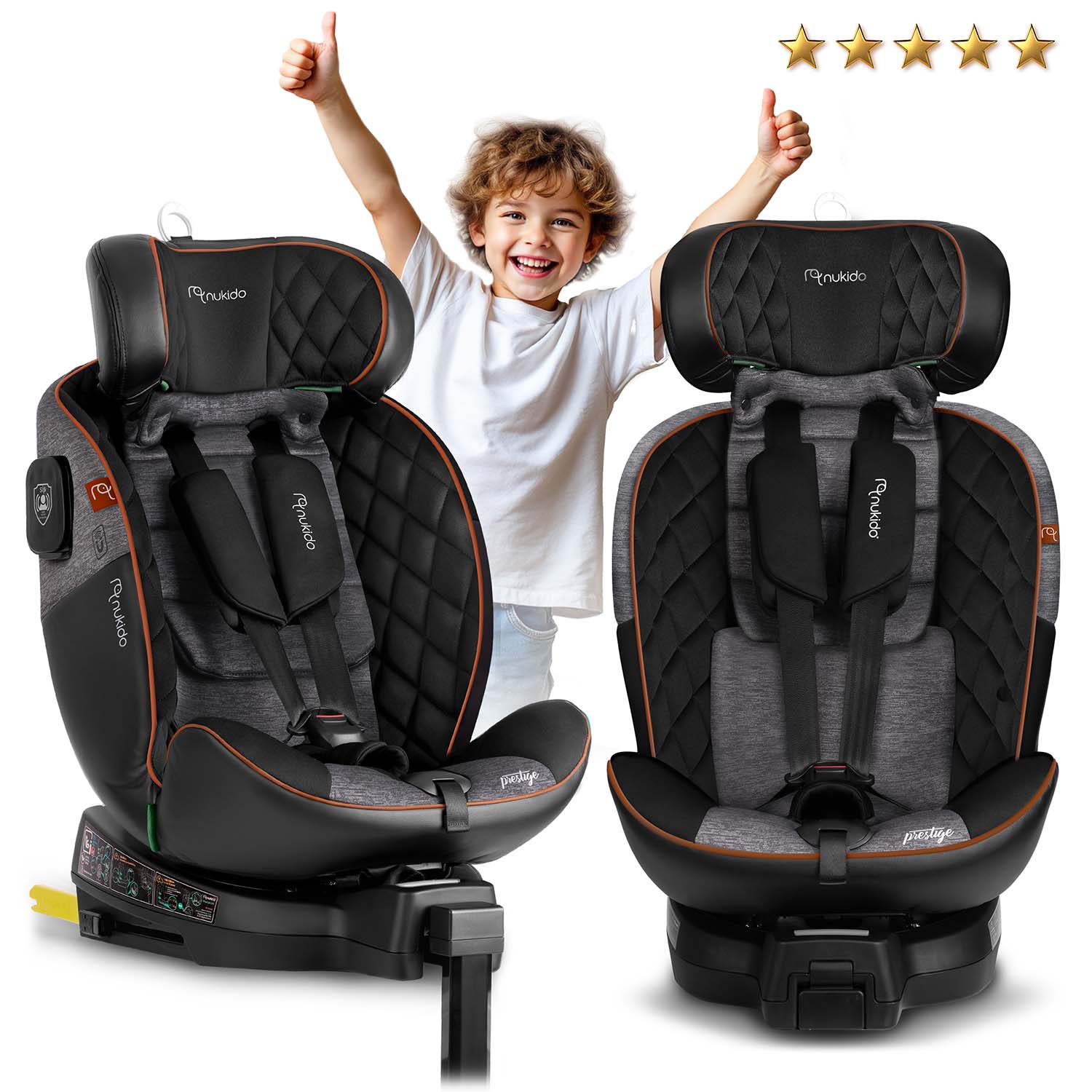 Nukido Prestige Line must ja hall turvatool 0-36 kg ISOFIX-iga - Image 12