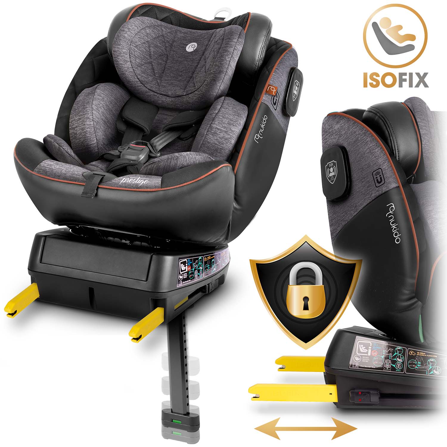 Nukido Prestige Line must ja hall turvatool 0-36 kg ISOFIX-iga - Image 14