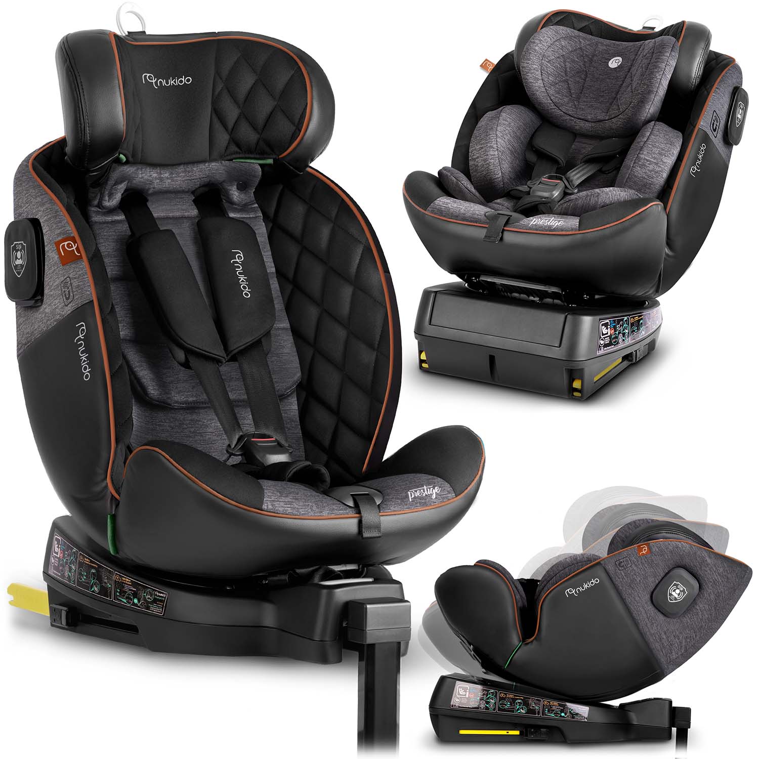 Nukido Prestige Line must ja hall turvatool 0-36 kg ISOFIX-iga