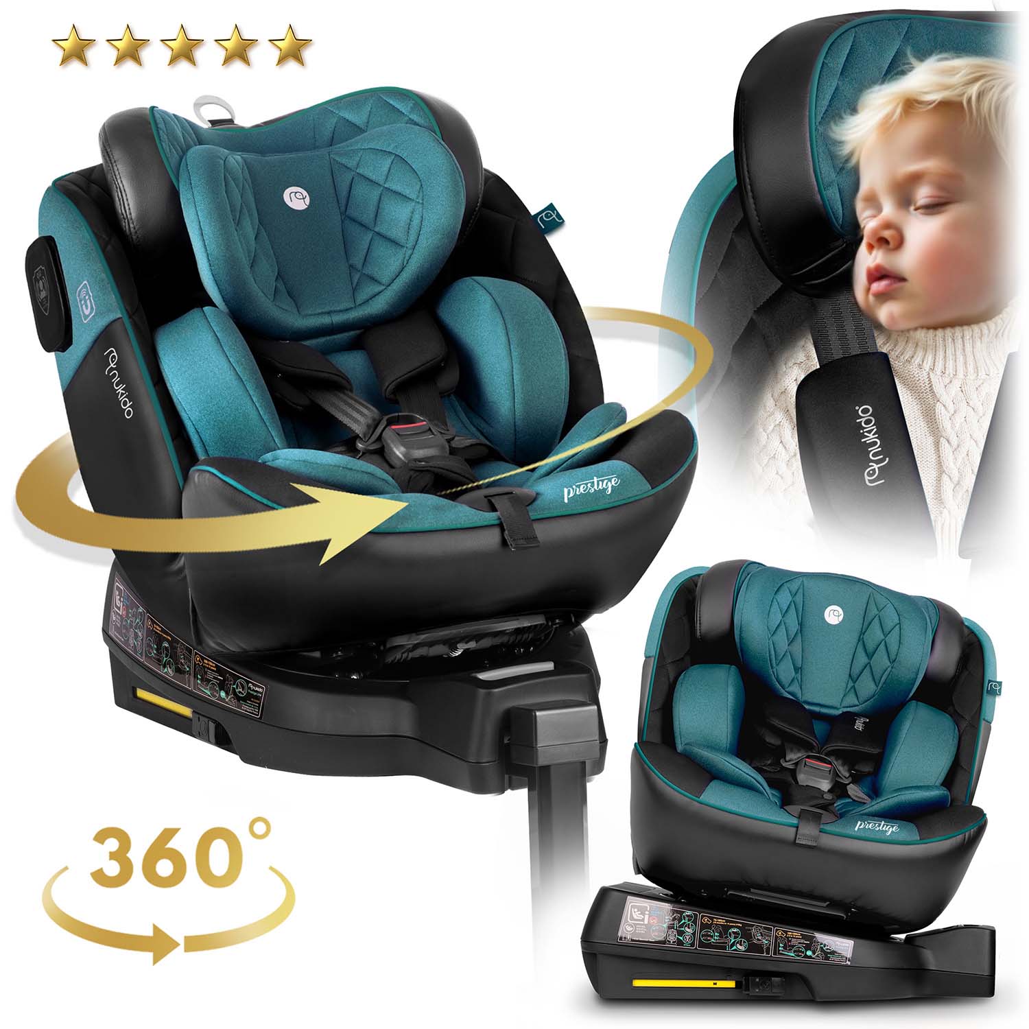 Nukido Prestige Line turvatool must ja sinine 0-36 kg ISOFIX - Image 10