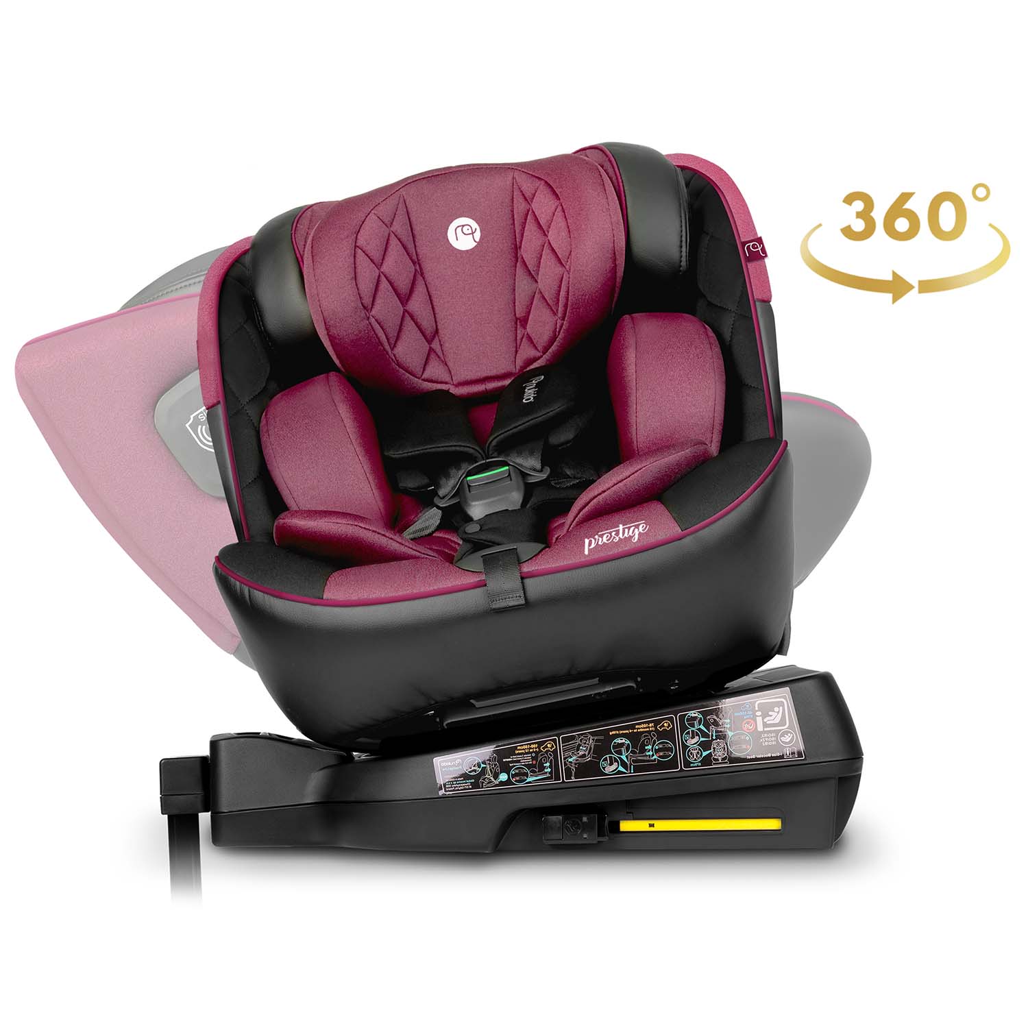 Nukido Prestige Line must ja roosa turvatool 0-36 kg ISOFIX-iga - Image 7