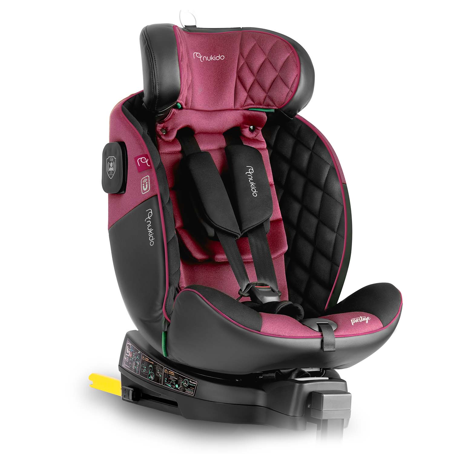 Nukido Prestige Line must ja roosa turvatool 0-36 kg ISOFIX-iga - Image 2