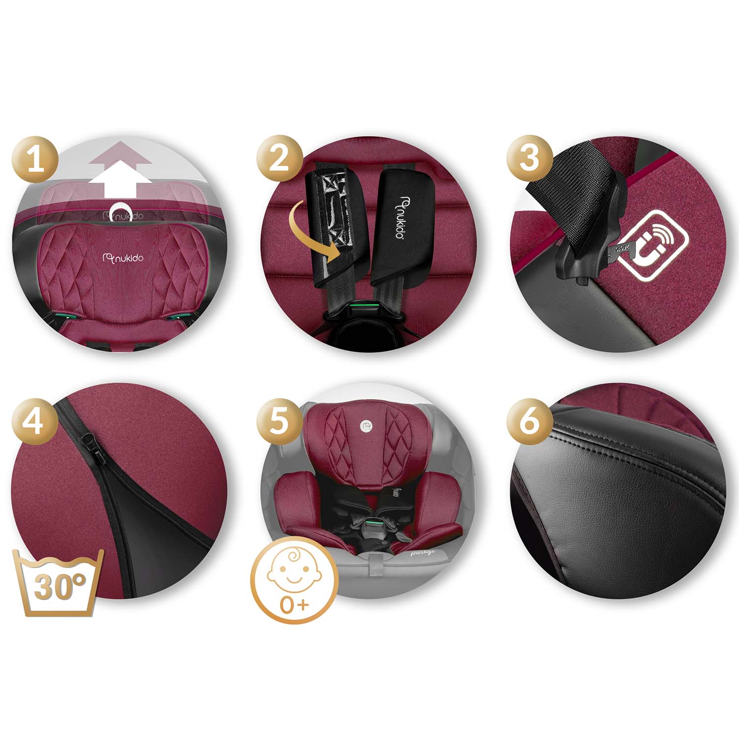 Nukido Prestige Line must ja roosa turvatool 0-36 kg ISOFIX-iga - Image 13