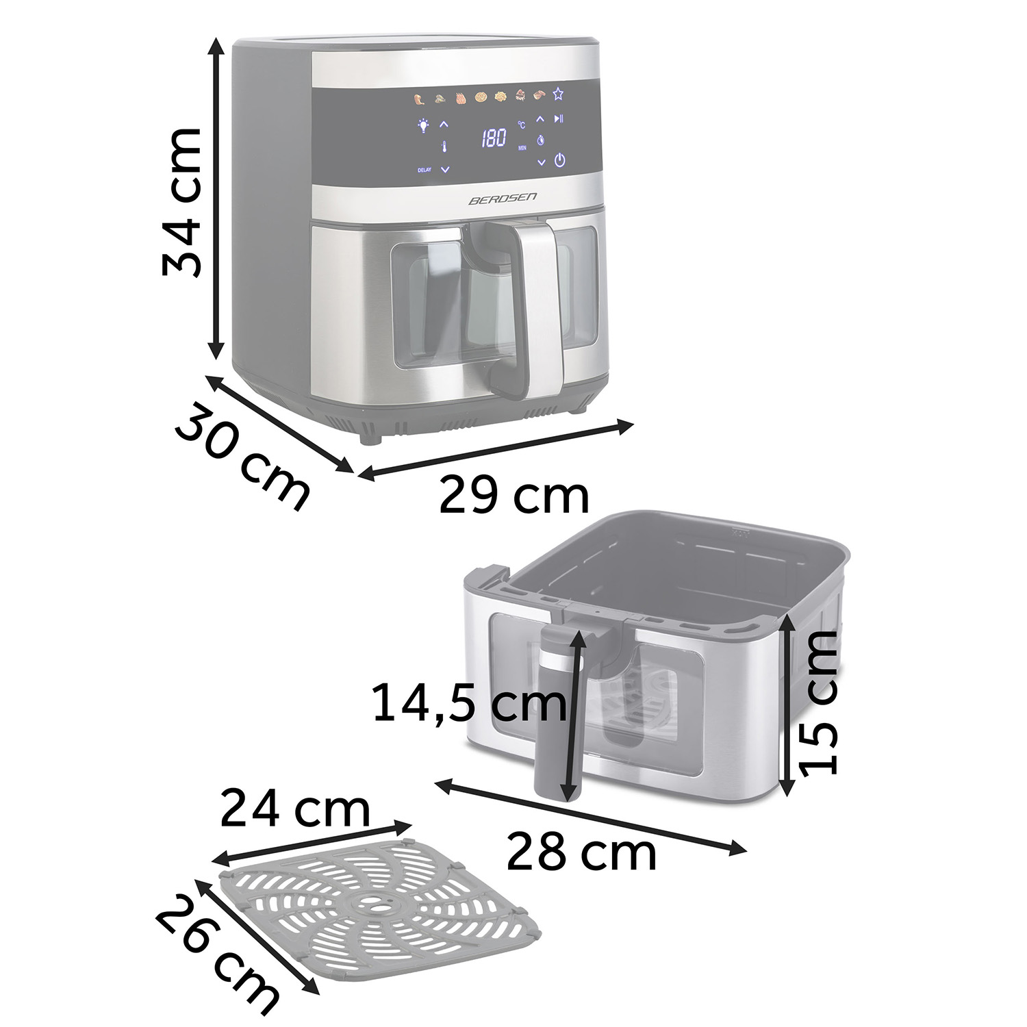 Rasvavaba õhufritüür Õhufritüür Berdsen BD-656 hõbedane - Image 5