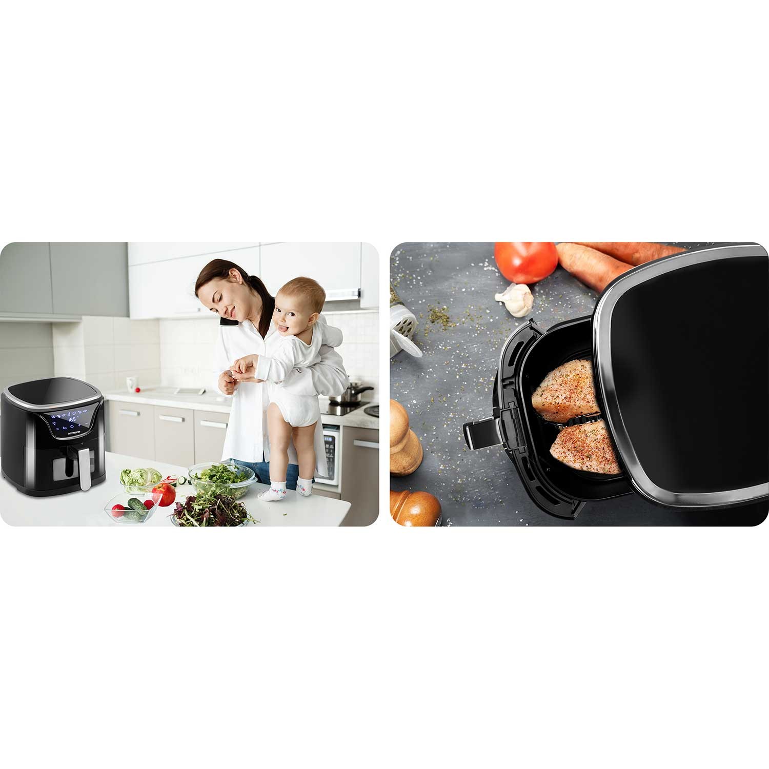 Õlivaba õhufritüür Õhufritüür BD-652 must ja hõbedane - Image 8