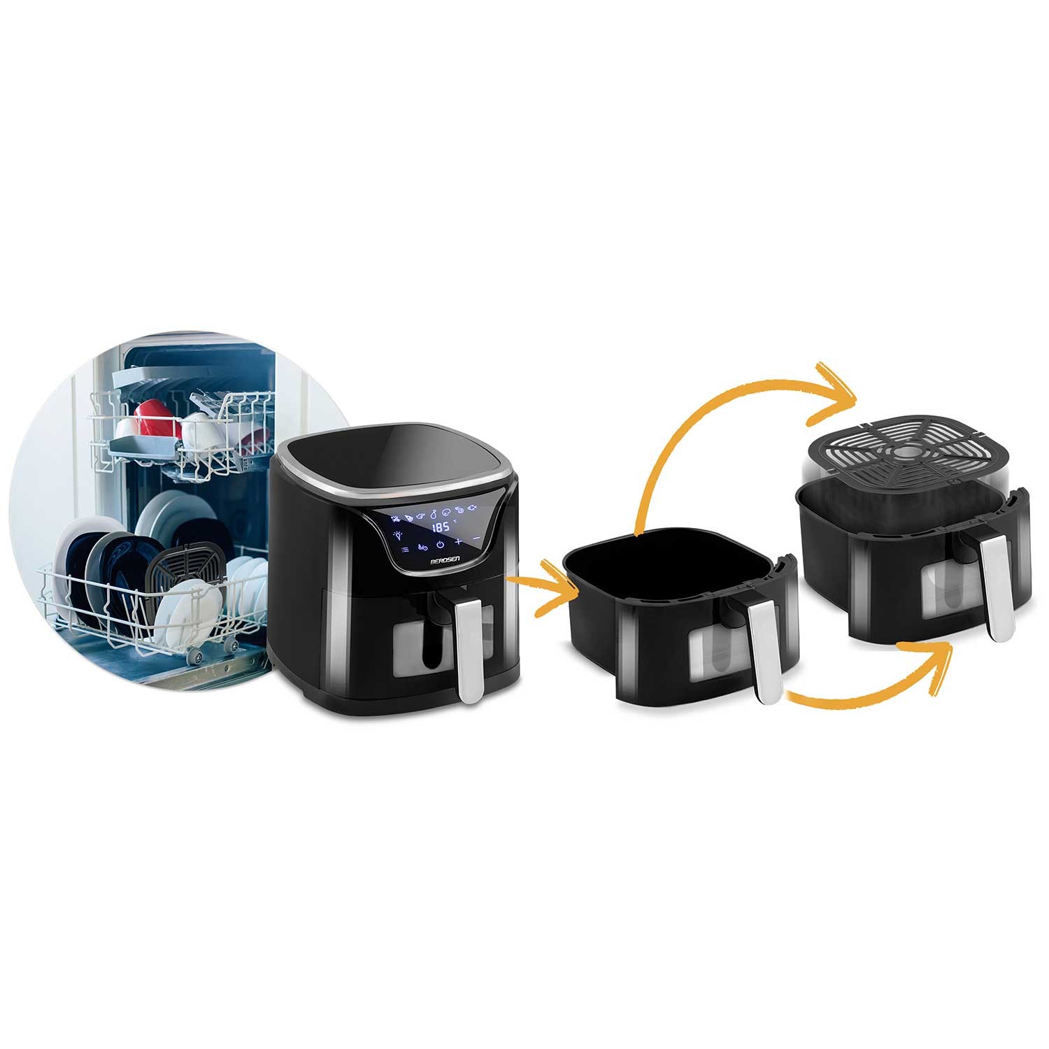 Õlivaba õhufritüür Õhufritüür BD-652 must ja hõbedane - Image 14