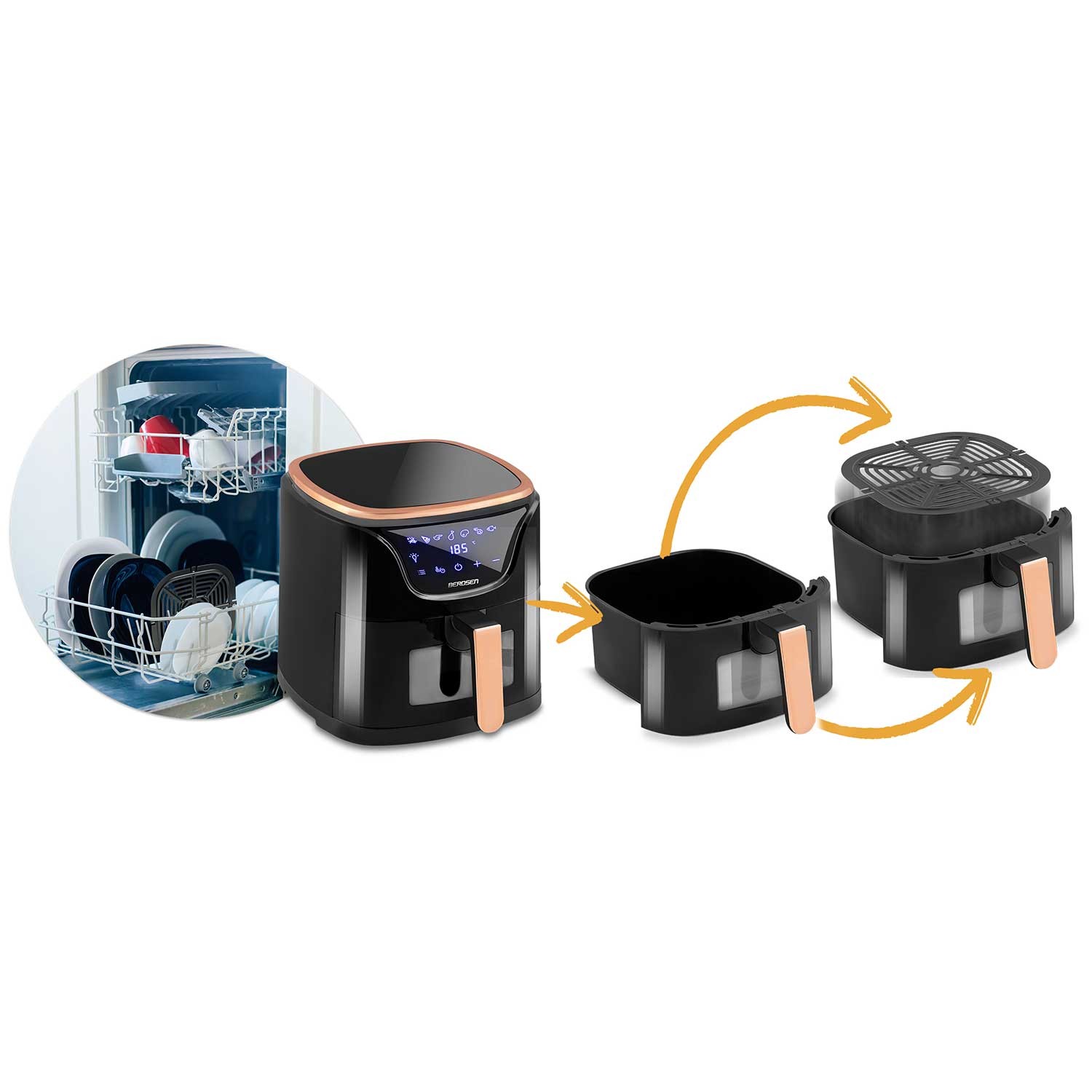 Õhufritüür BD-652 must ja kuldne - Image 14