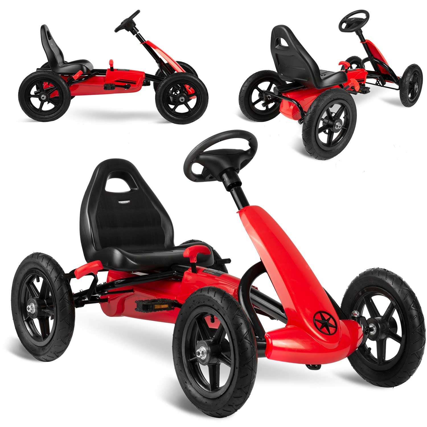 Laste pedaalidega gokart RK-592 punane