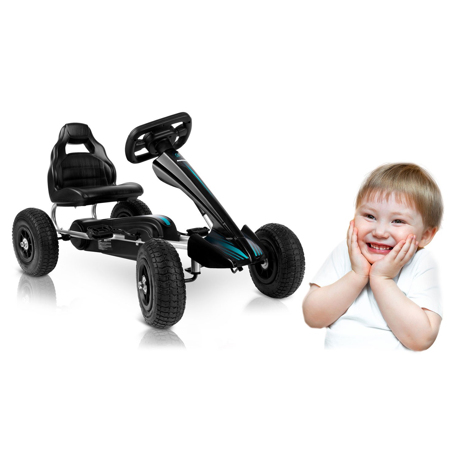 Laste pedaalidega gokart RK-591 must - Image 11