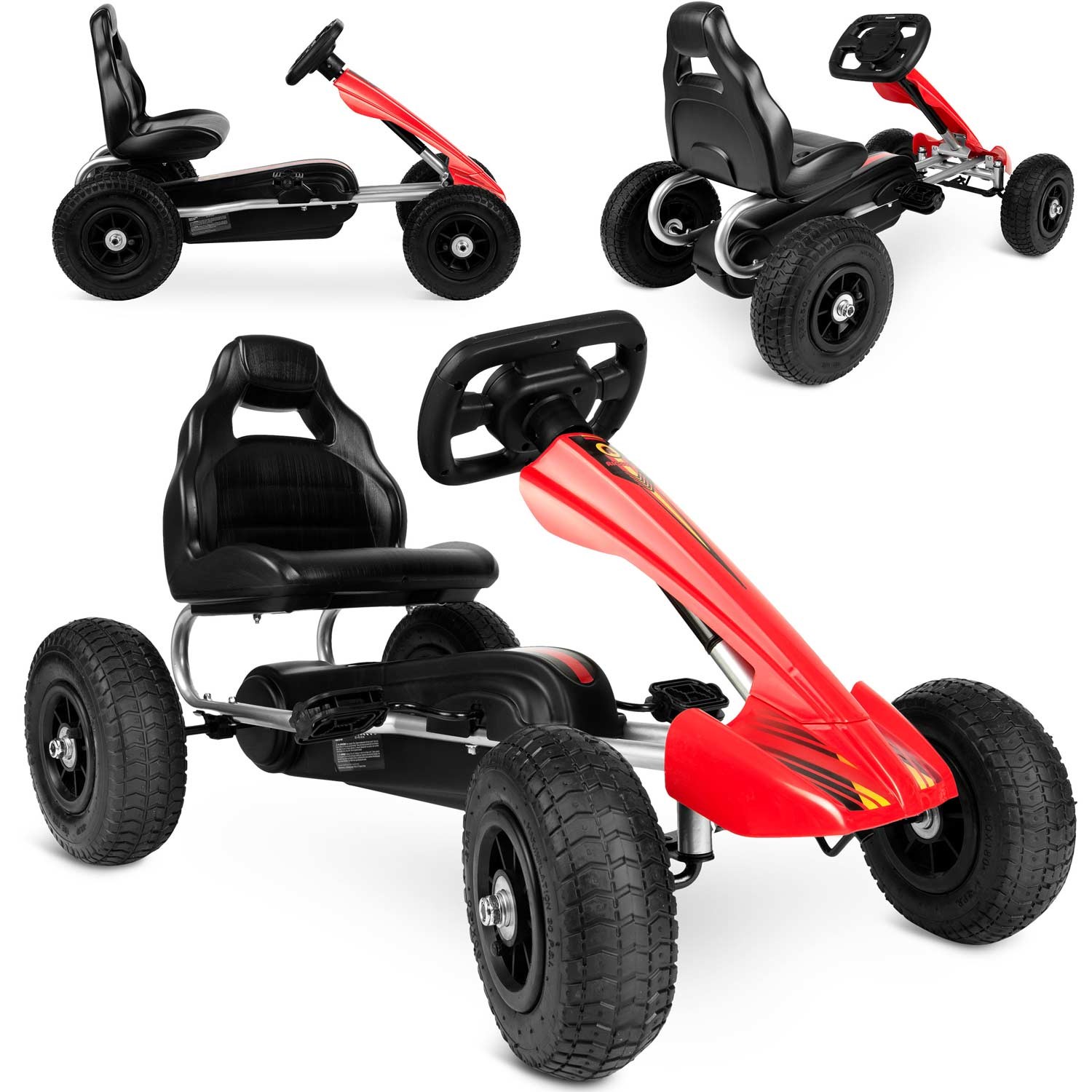 Laste pedaalidega gokart RK-591 punane