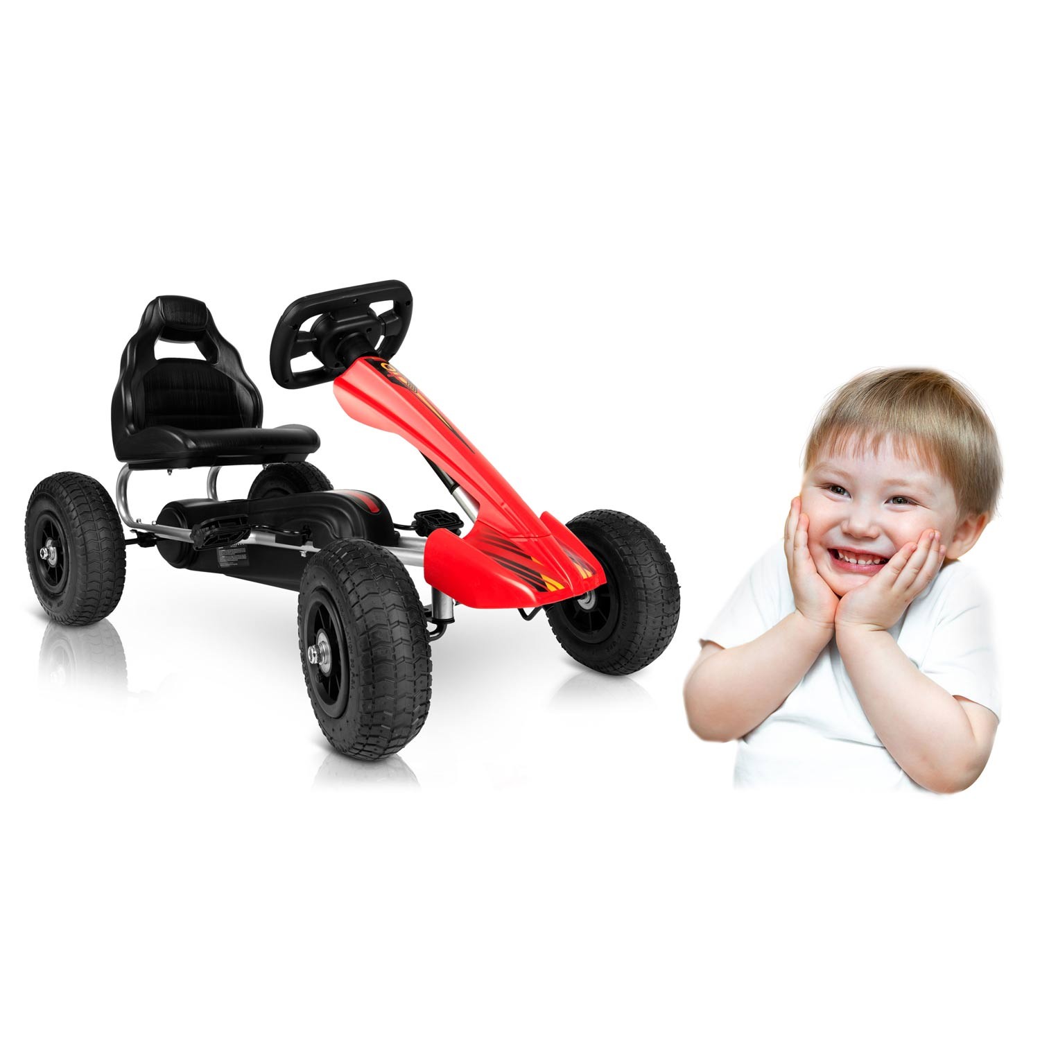 Laste pedaalidega gokart RK-591 punane - Image 14