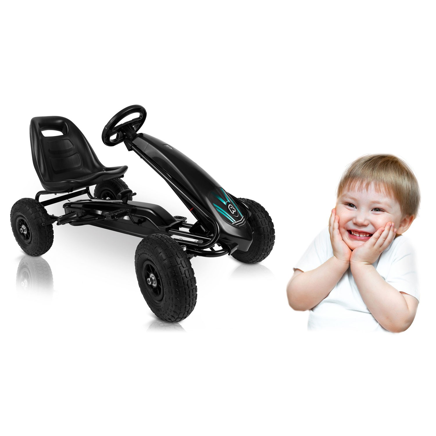 Laste pedaalidega gokart RK-590 must - Image 12