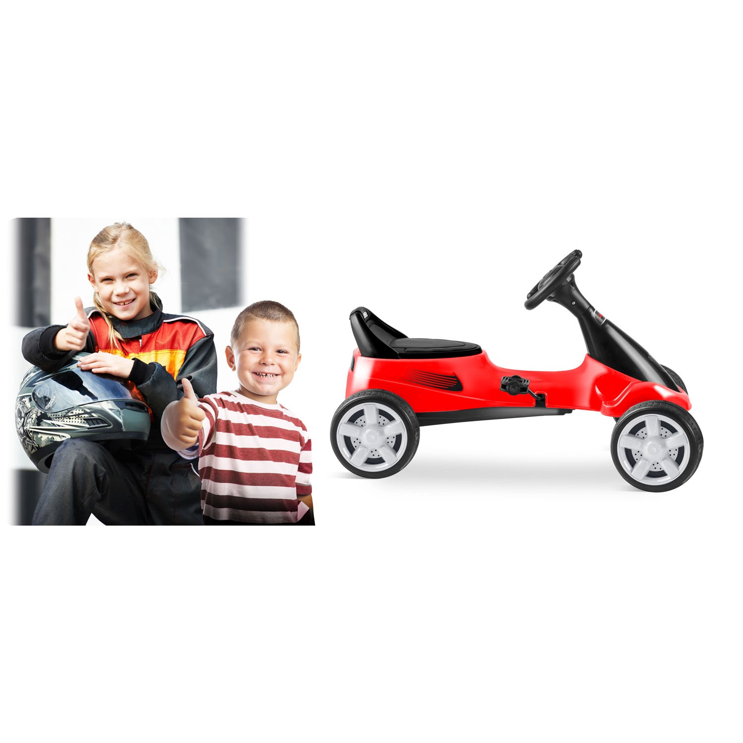 Laste pedaalidega gokart RK-595 punane - Image 11