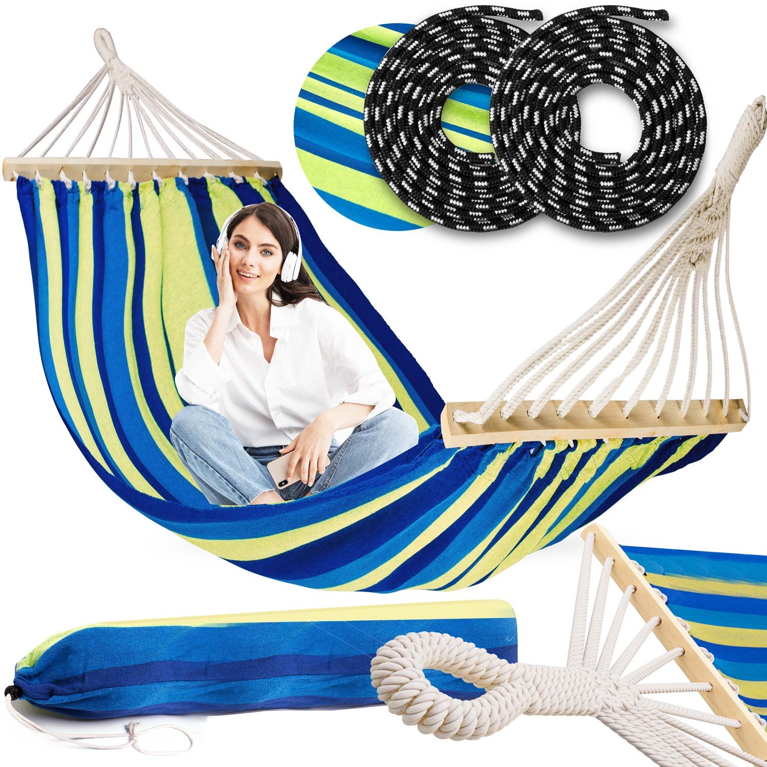 Aia võrkkiik 200 x 100 cm Bahama üheinimese diivan ühele inimesele